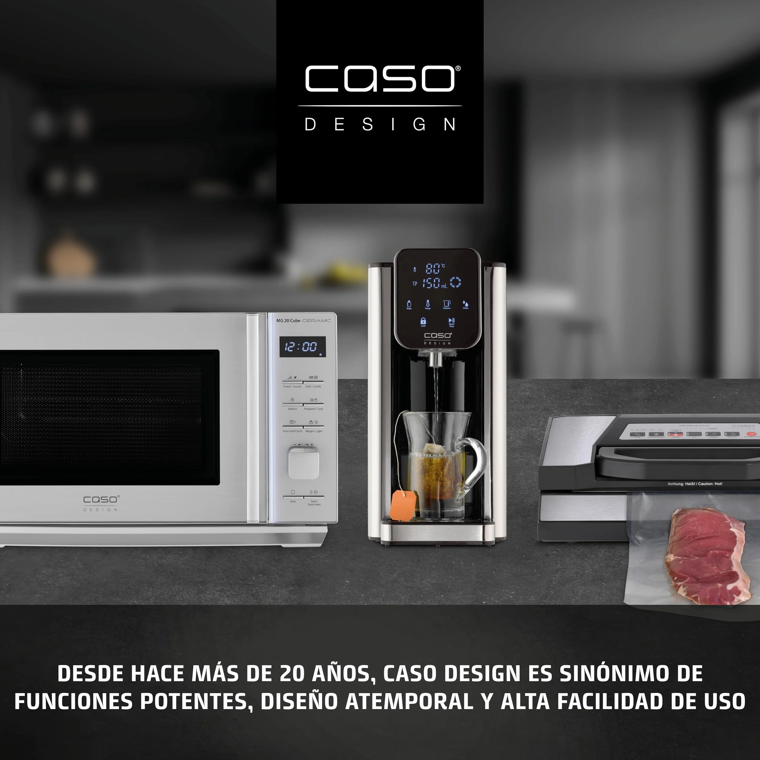 CASO VacuChef 40 - Envasadora al vacío profesional de cámara compacta - Potente capacidad de vacío de 70 L/min - Cámara con capacidad de 3 litros - acero inoxidable