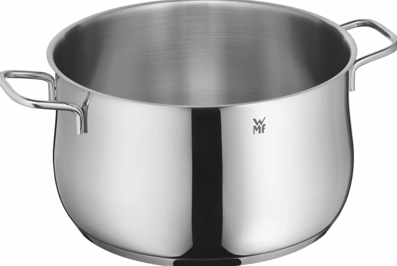 WMF Diadem Plus - Olla Baja 6.5 L Ø24 cm, Acero Inoxidable Cromargan, con Tapa de Cristal