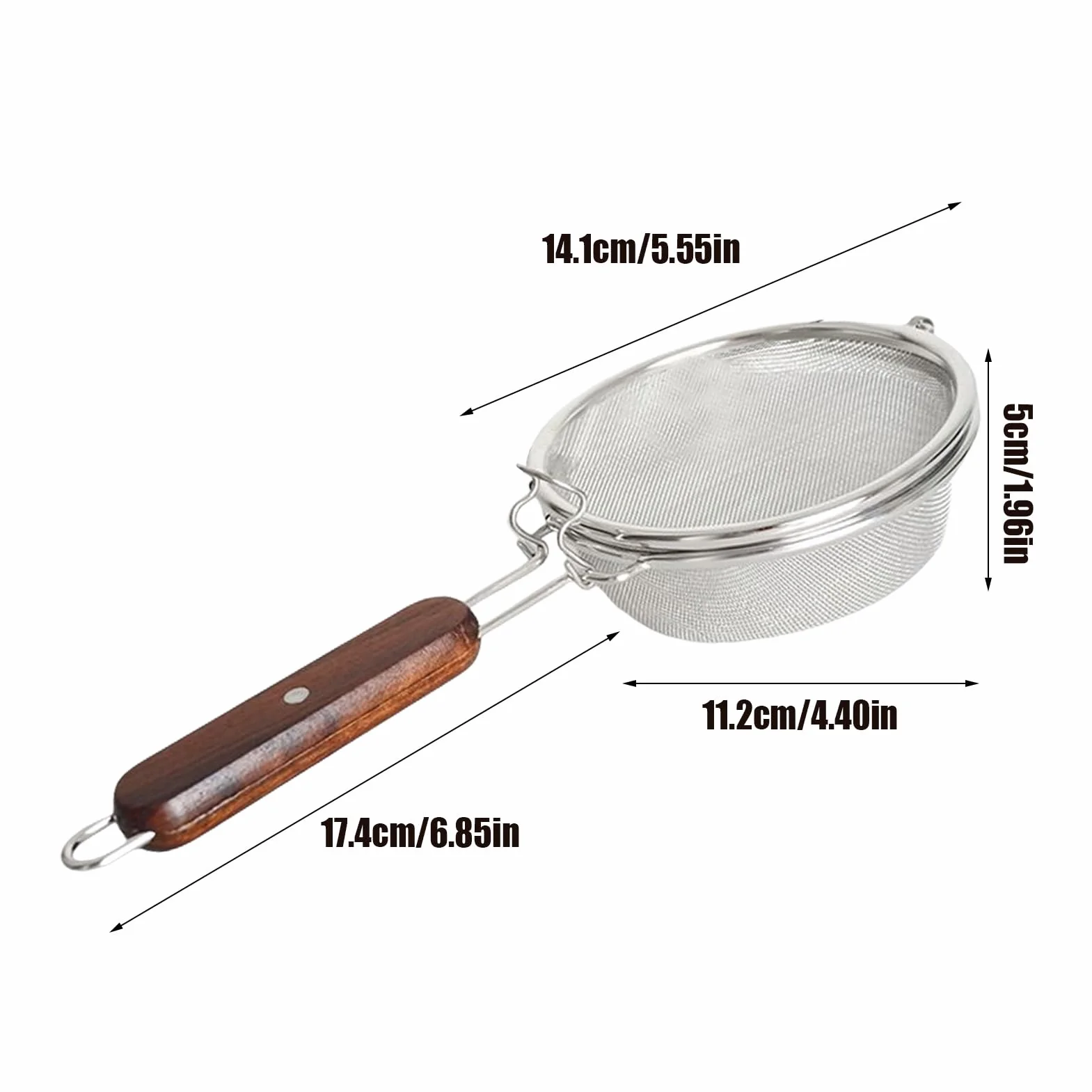 Stainless Steel Coffee Bean Roaster Pan 5,55 Pulgadas Lightweight 185 g Wooden Handle for Home Café