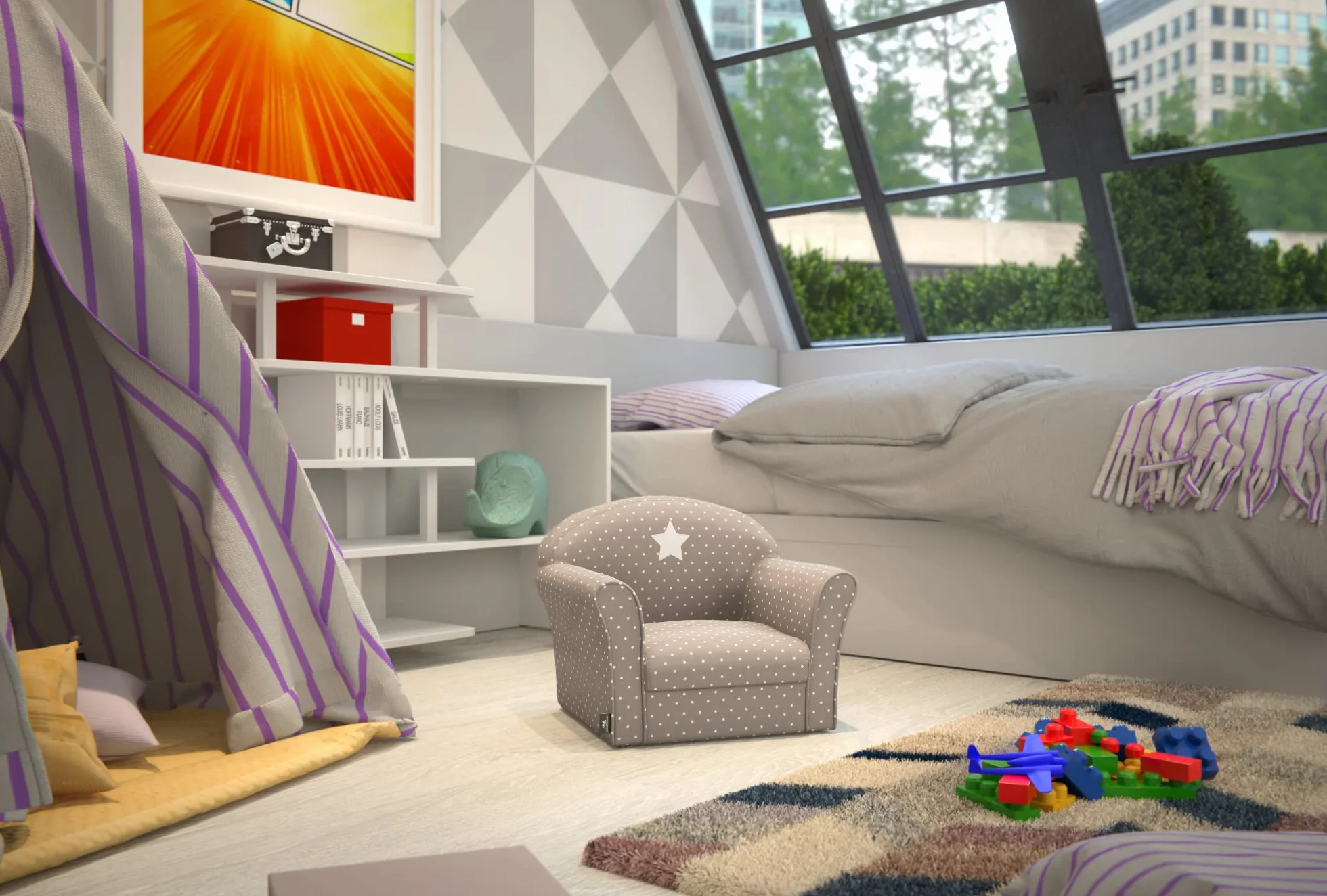 Atmosphera - Sillón Infantil 'Classique' - Gris Topo