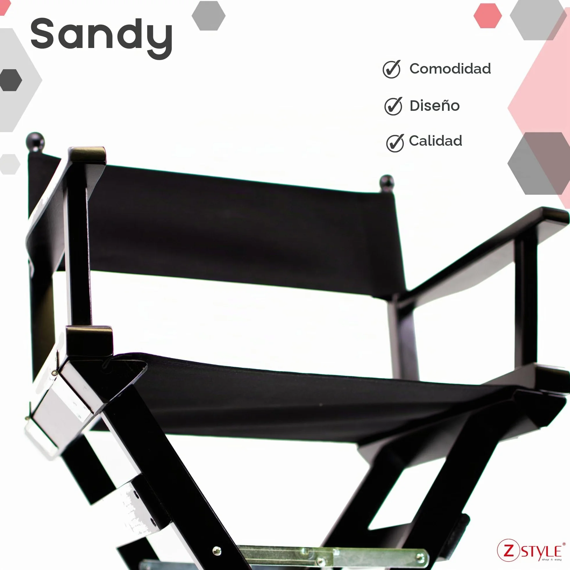 ZStyle Silla de director plegable de madera, 90 cm de altura, 54 cm de ancho, 48 cm de profundidad, color negro (palo caoba - tela azul)