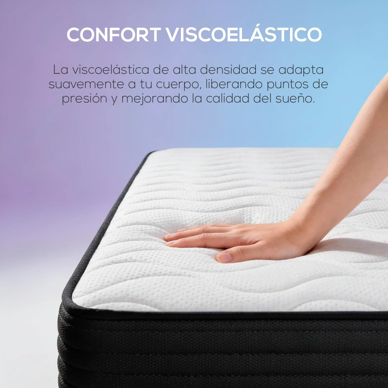 DUÉRMETE ONLINE - Colchón Viscoelástico Pocket Visco Reversible (Cara Invierno-Verano) Firmeza-Dureza Media-Alta, Grosor 20cm, Antiácaros, Antibacerias e Hipoalergénico, 135x190