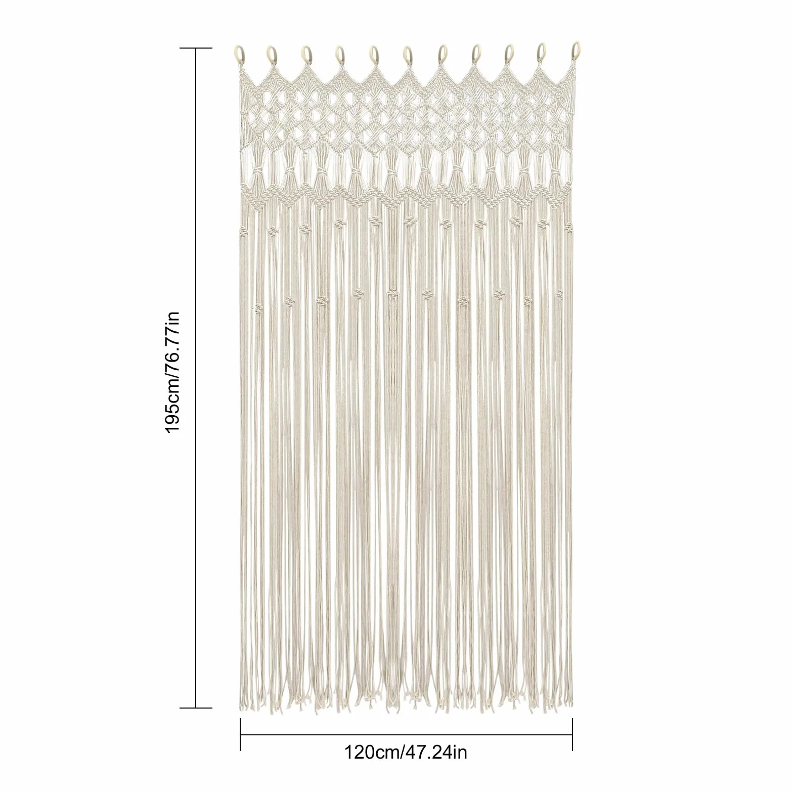 Macrame cortina colgante de pared Boho 120x195cm