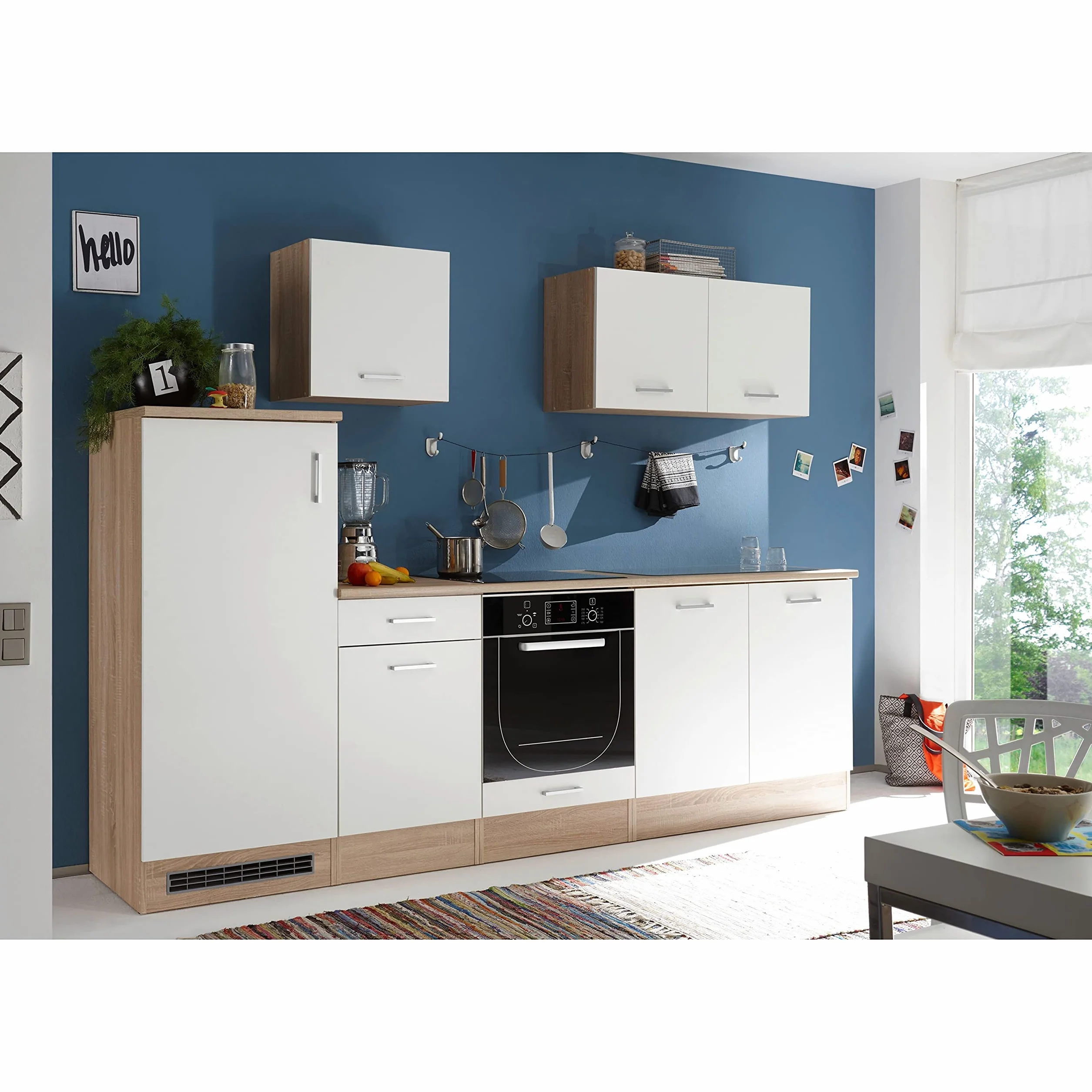 Stella Trading ANDY contemporáneo armario colgante para cocina con acabado en roble Sonoma y blanco mate, Amplio mueble con mucho espacio de almacenamiento, 60 x 50 x 31 cm (ancho/alto/profundo)