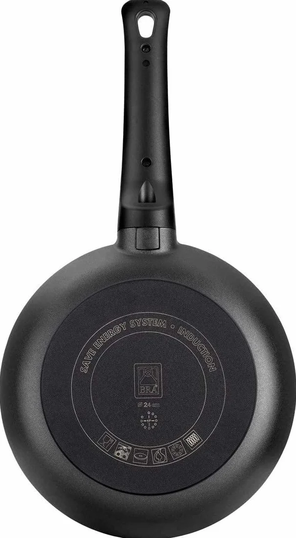 Sartén de aluminio fundido 24 cm antiadherente platinum plus apta para inducción y horno libre de PFOA negro