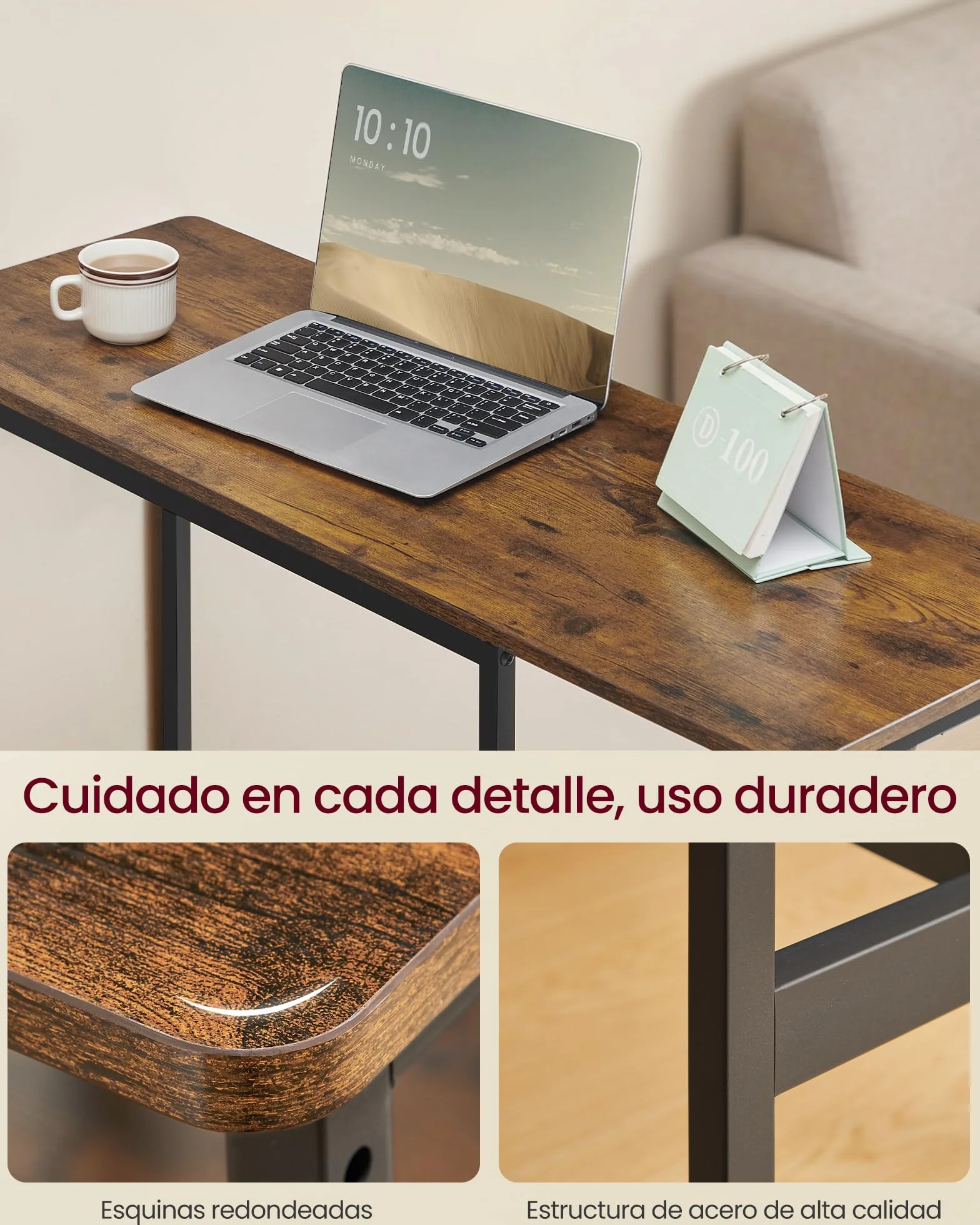 VASAGLE Mesa de Cocina con 2 Sillas, Conjunto Comedor con Estantes, Marco Acero, Marrón Rústico y Negro