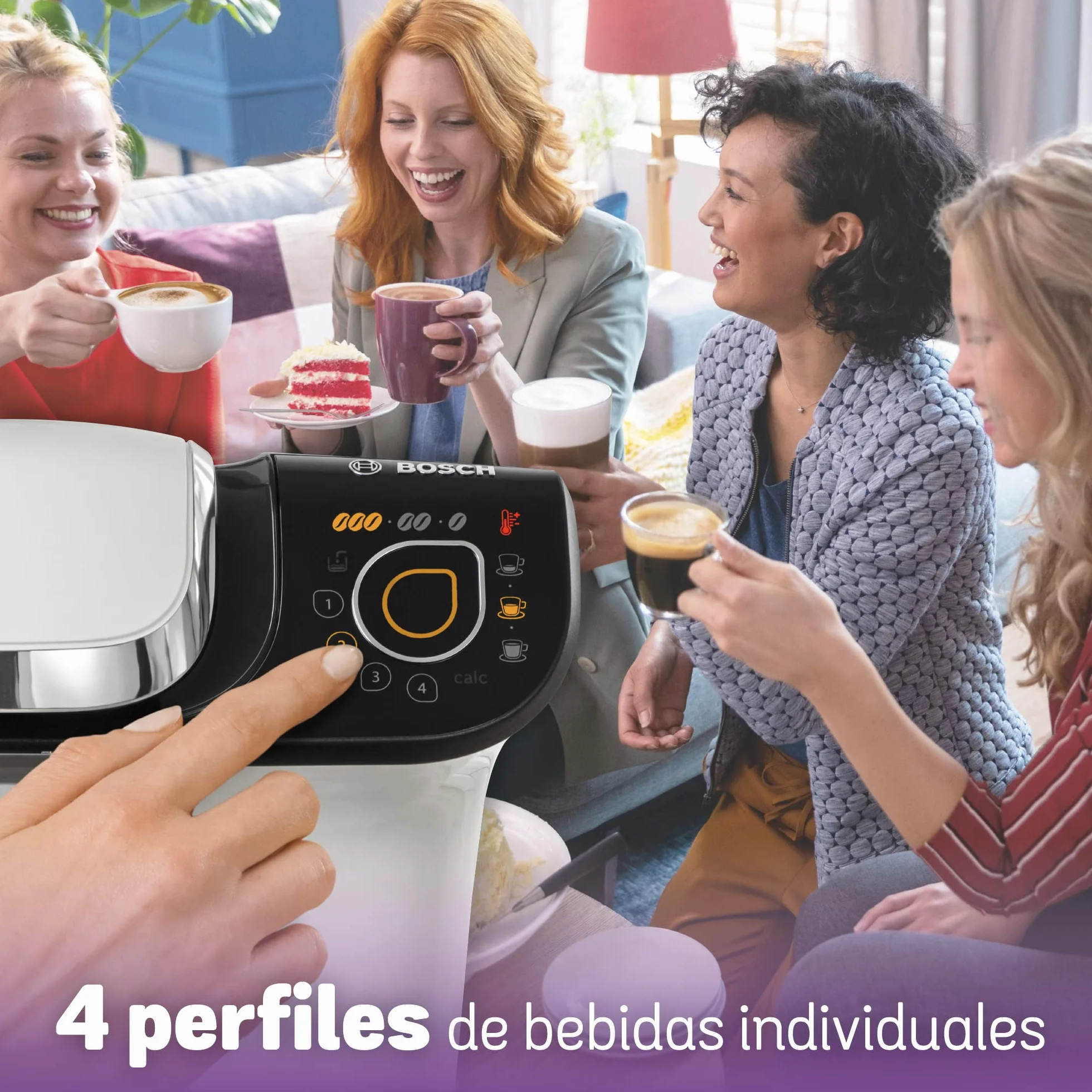 Máquina multibebida BOSCH TASSIMO MY WAY 2, TAS6504, hasta 70 bebidas, OneTouch, servicio individual, personalización de bebidas, filtración de agua BRITA MAXTRA+, INTELLIBRE, blanco