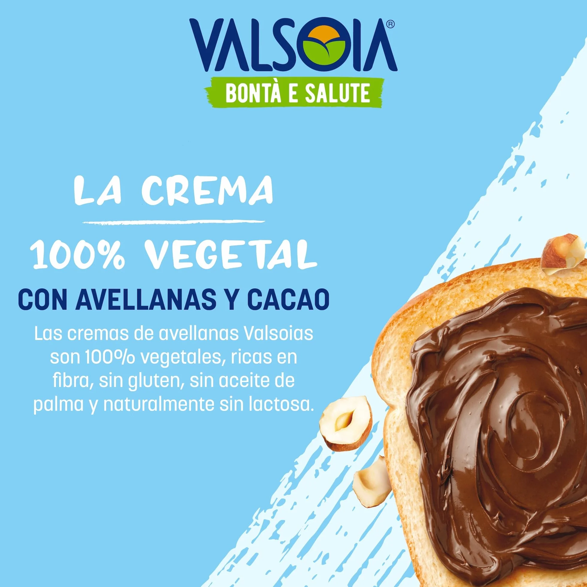 Valsoia Crema Vegetal de Avellanas 100% Vegetal Rica en Fibra Sin Gluten 4 Paquetes 200g