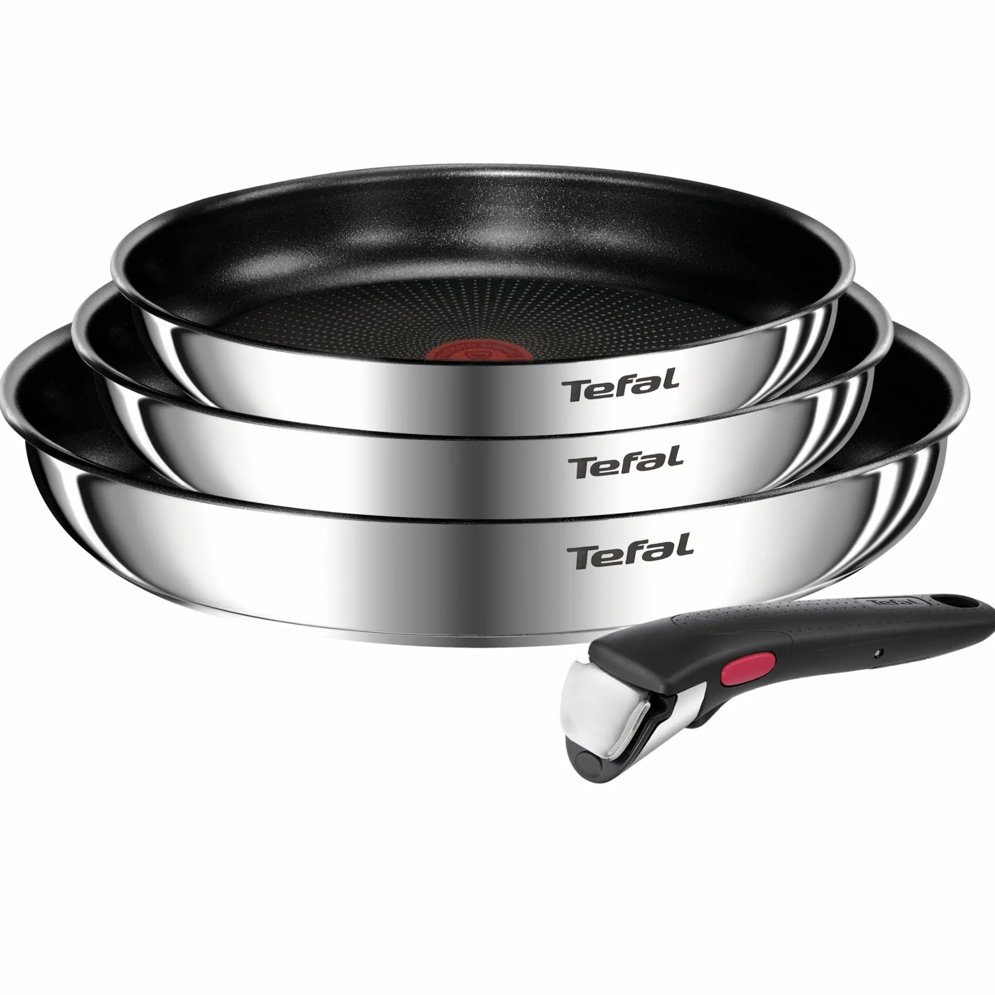Tefal Ingenio Emotion Juego 3 Sartenes 22/24/28 cm Mango extraíble Apto inducción antiadherentes revestimiento titanio Thermo-signal