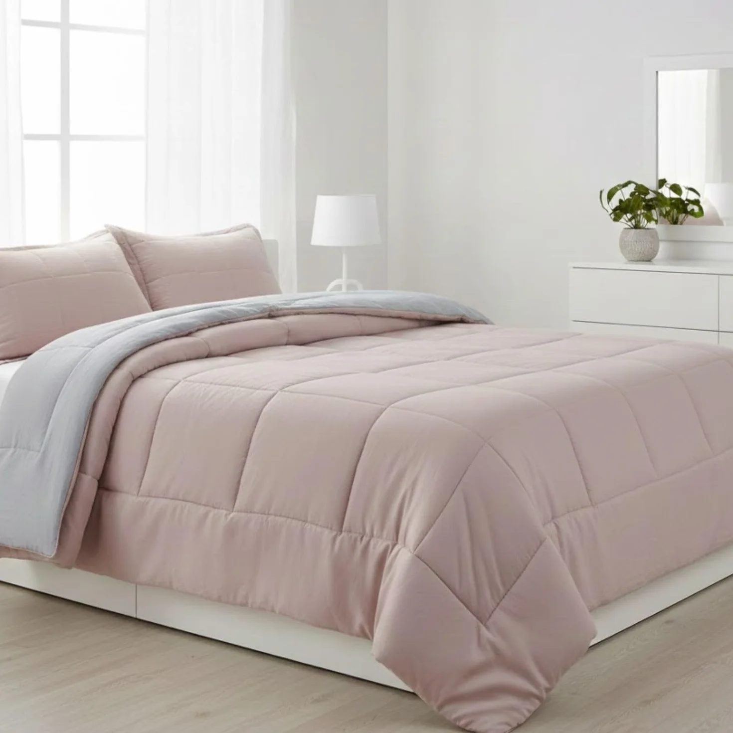 DONATELLA EDREDON Bicolor Tierra | Edredón Nordico Bicolor Reverisble | Duvet Microfibra Cálido Cómodo y Ligero | Calidad 400 gr - 105 cm., Rosa