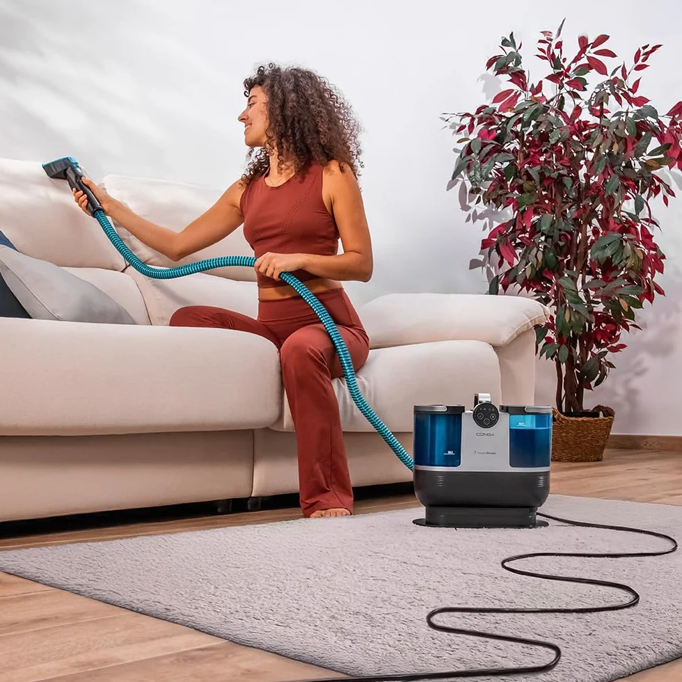 Cecotec Limpiatapicerías Conga 7000 Carpet&Spot Clean Steam XXL Pro. 1700W, Función 3 en 1, Limpieza con Vapor y Agua Caliente, Radio de 9 Metros, 15 Accesorios, Limpiacristales, Autolimpieza
