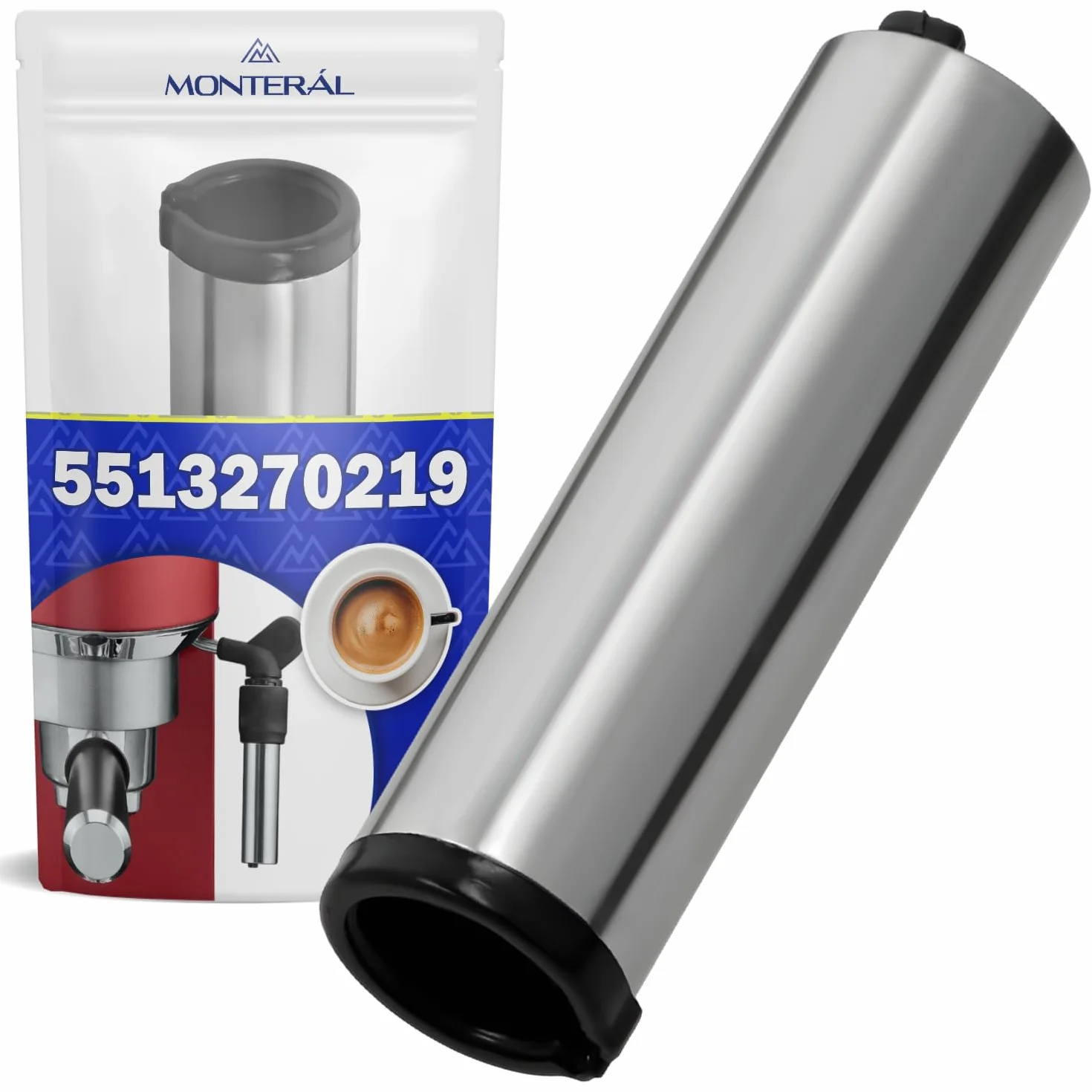 Tubo Externo para Espumador de Leche para Cafetera Superautomática con Código Original 5513270219 para DeLonghi - Garantía de 10 Años - MONTERAL