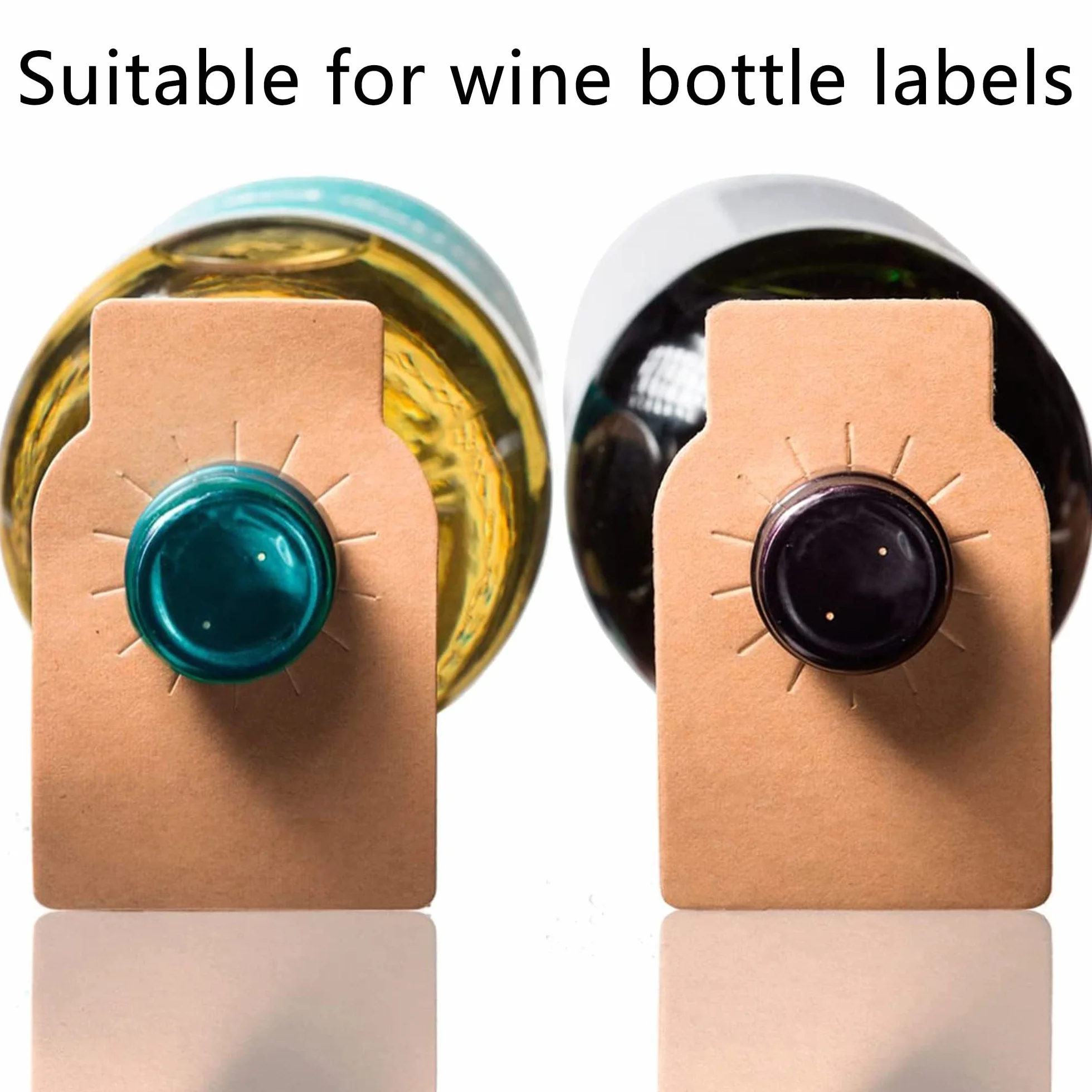 Etiquetas de papel Kraft para botellas de vino - 100 unidades