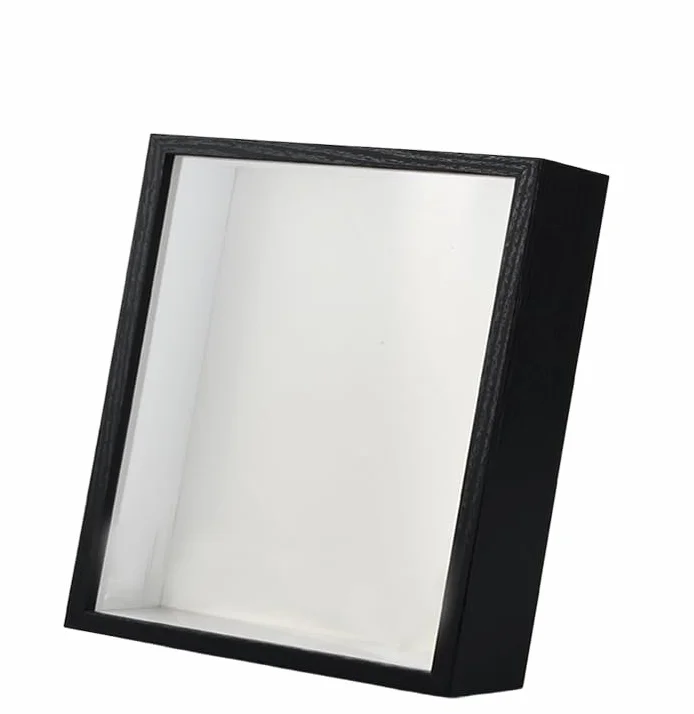 Marco de Caja de Sombra 3D 25x25cm Negro para Fotos Objetos Medalla Flor