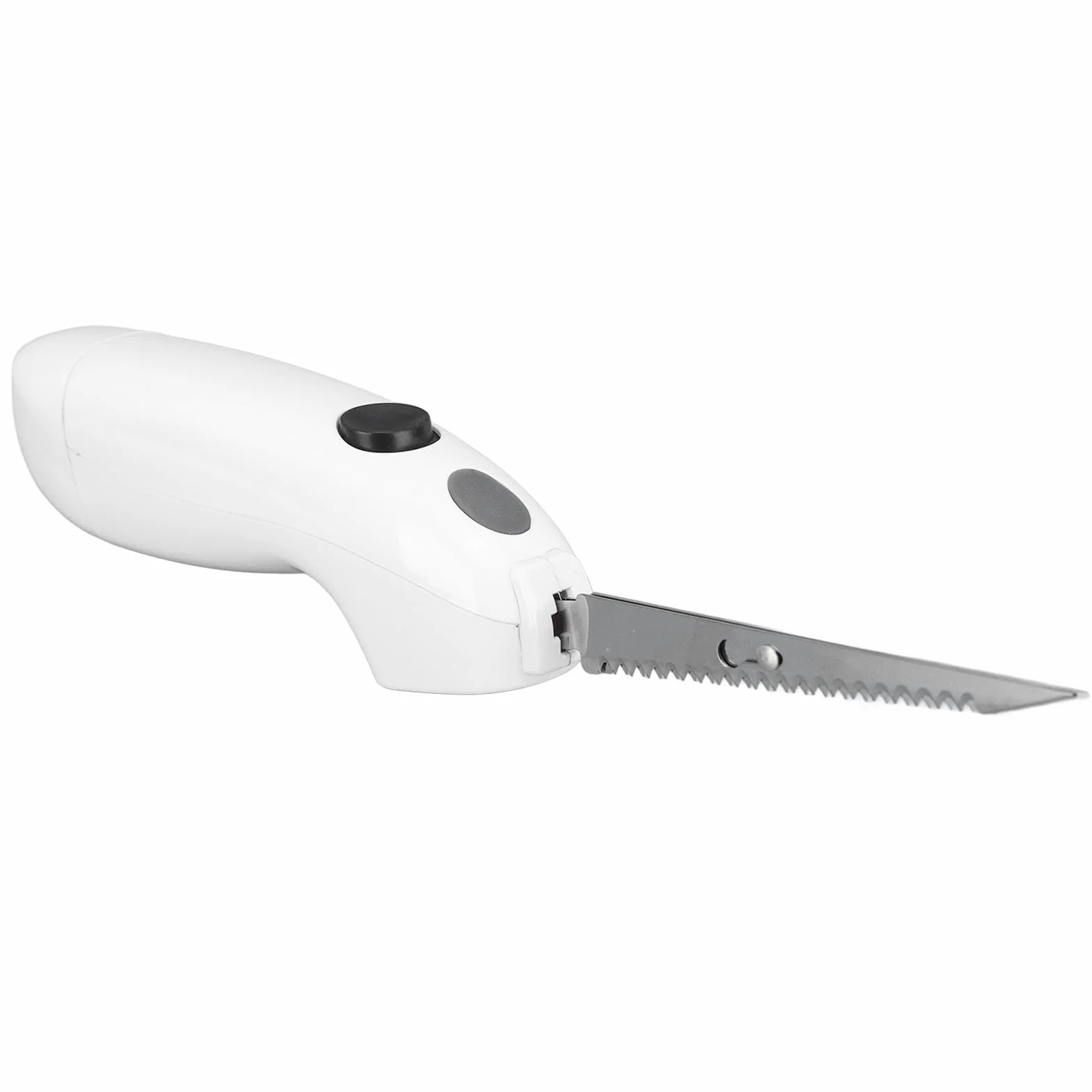 Luqeeg Cuchillo Eléctrico Inalámbrico - Cuchillo Eléctrico para Trinchar Carne, Bistec, Pescado, Aves, Pan, Verduras con Cuchillas Dentadas de Acero Inoxidable y Mango Ergonómico