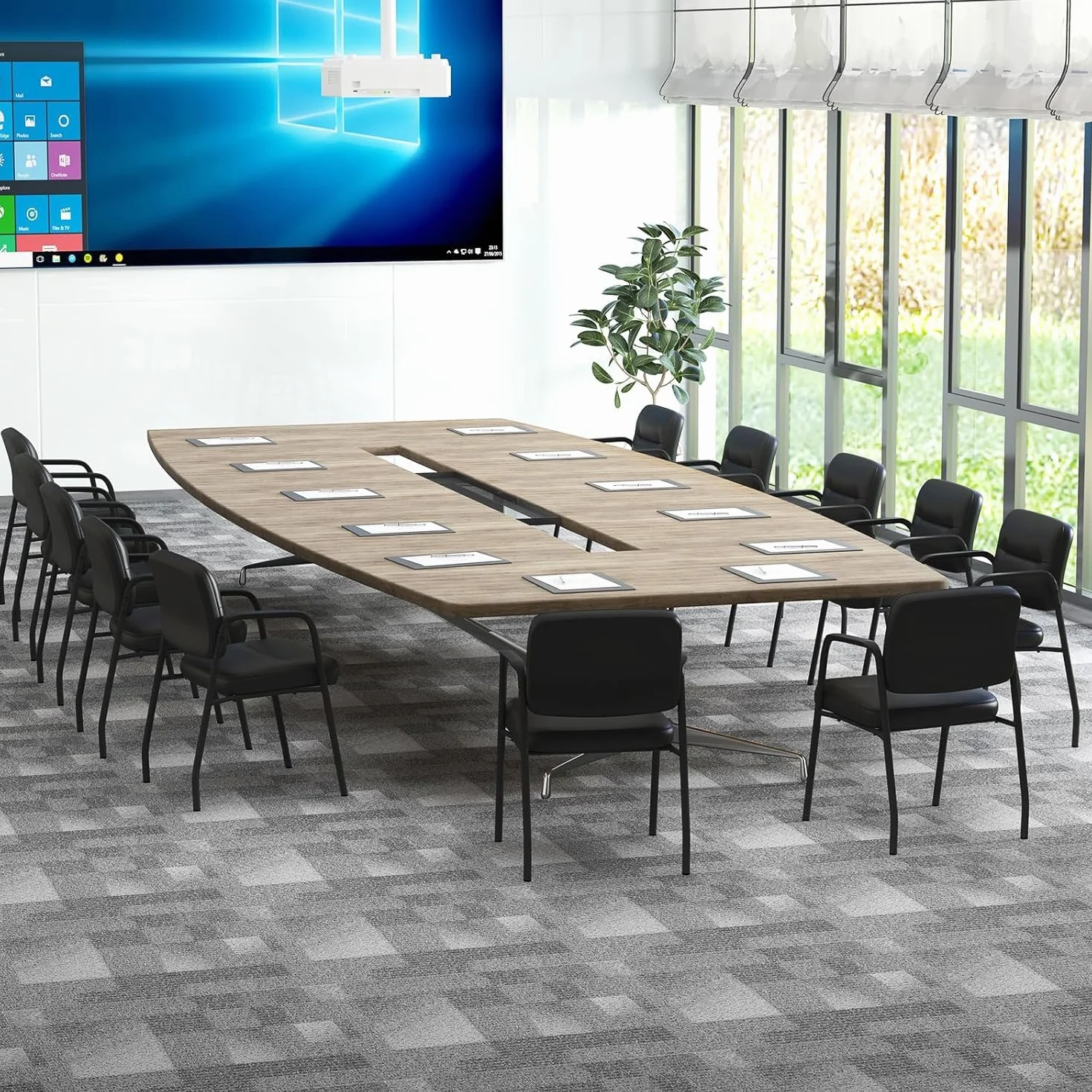 GIANTEX Juego de 2 Sillas Confidentes, Sillas de Reuniones Ergonómicas con Respaldo y Asiento Acolchados de Piel Sintética, Reposabrazos, Capacidad 160 kg, para Oficina, Sala de Espera (Negro)