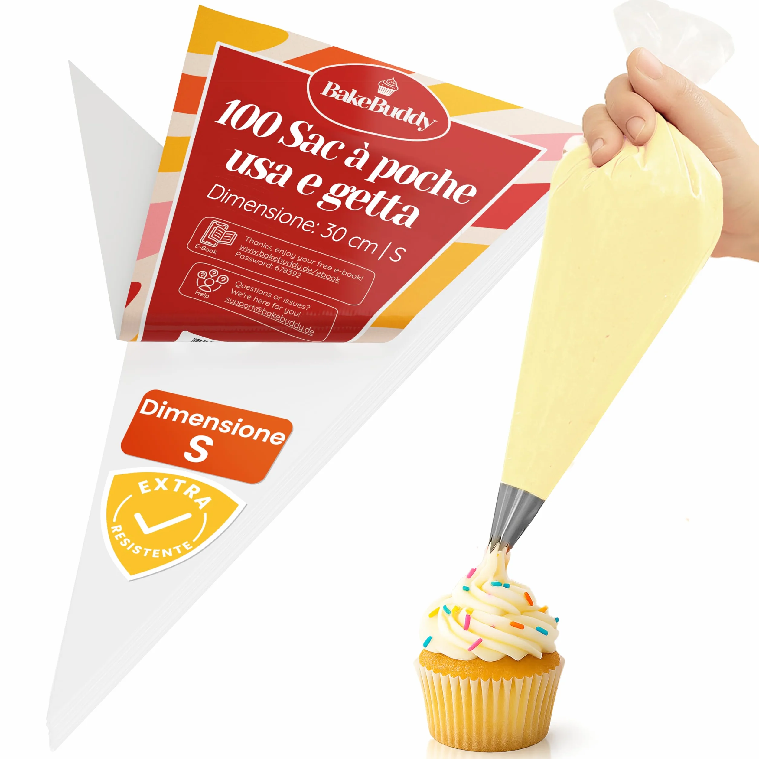 Mangas Pasteleras Desechables Profesionales 100 Unidades 30 cm LDPE Reciclado