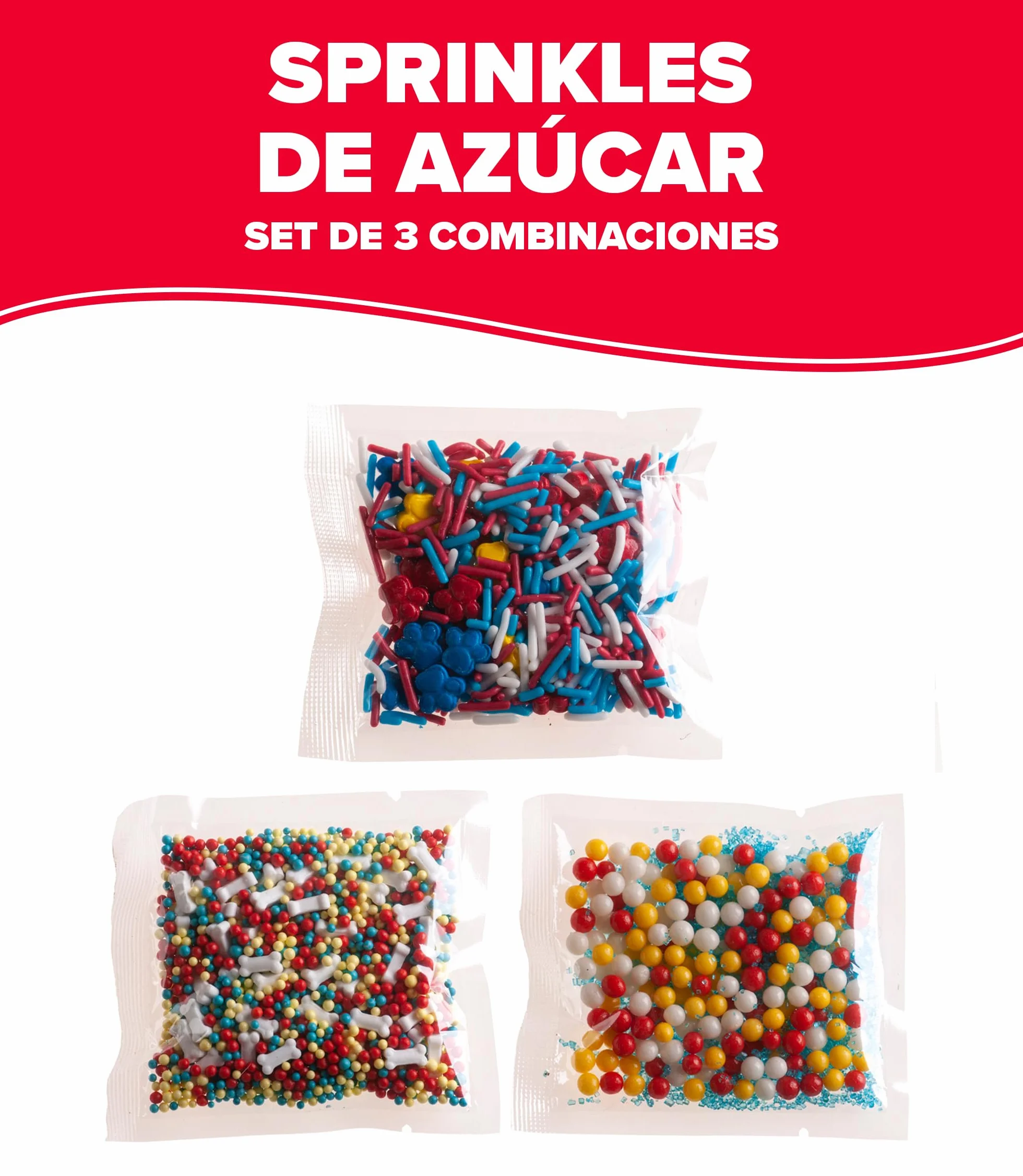 Dekora Sprinkles de azúcar para repostería Mix Patrulla canina 70g Decoracion tartas cumpleaños infantiles 3 unidades Adornos comestibles sin gluten