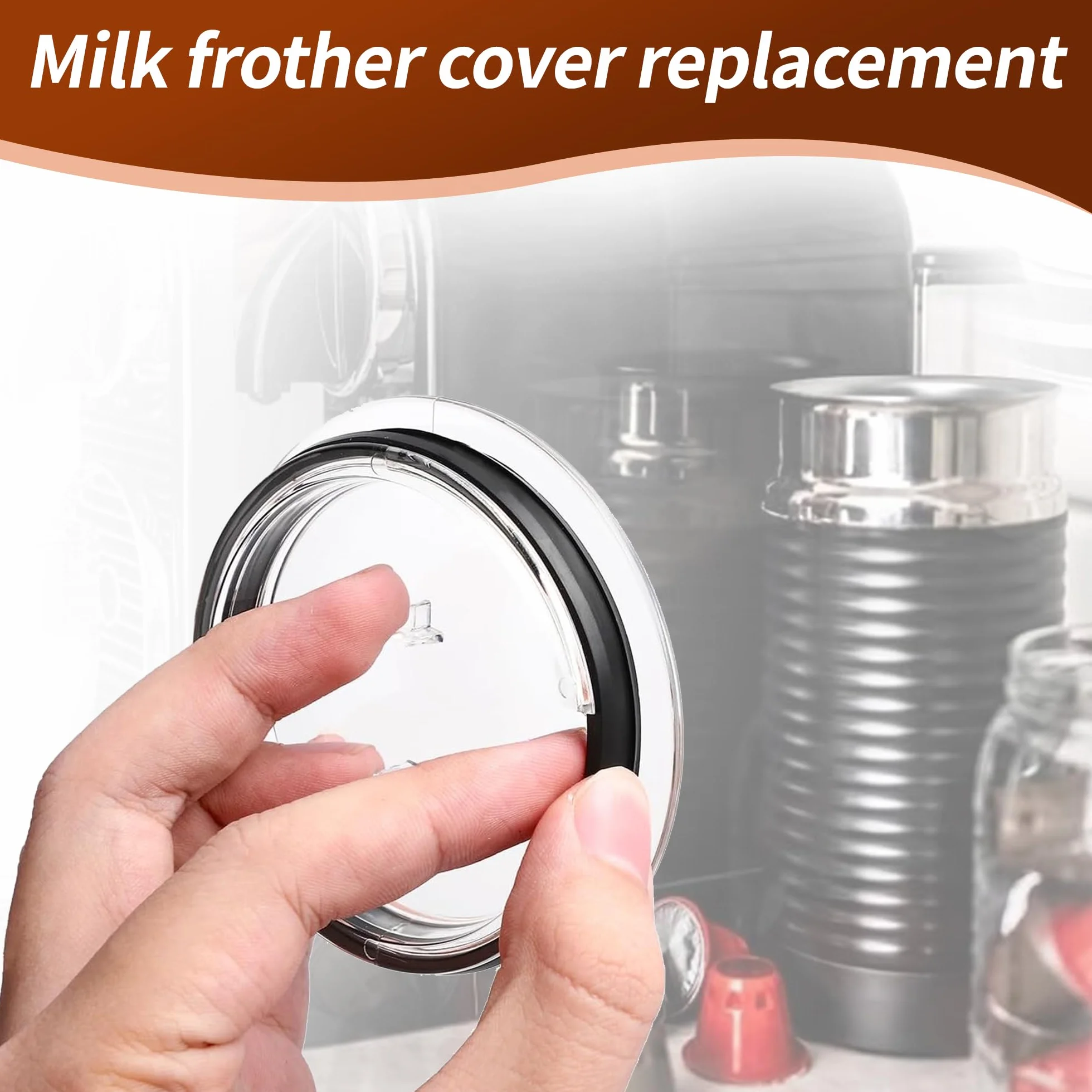 Espumador de leche de repuesto para Nespresso Aeroccino 3 3R - Tapa para espumador de leche 93271 - Sustituye al espumador de leche Aeroccino 3593 3594 (tapa)