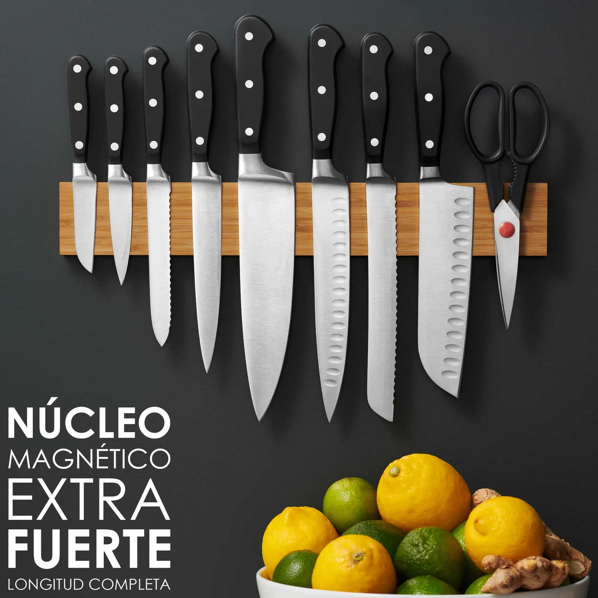 LARHN Barra Magnética para Cuchillos 40 cm Imán ExtraFuerte