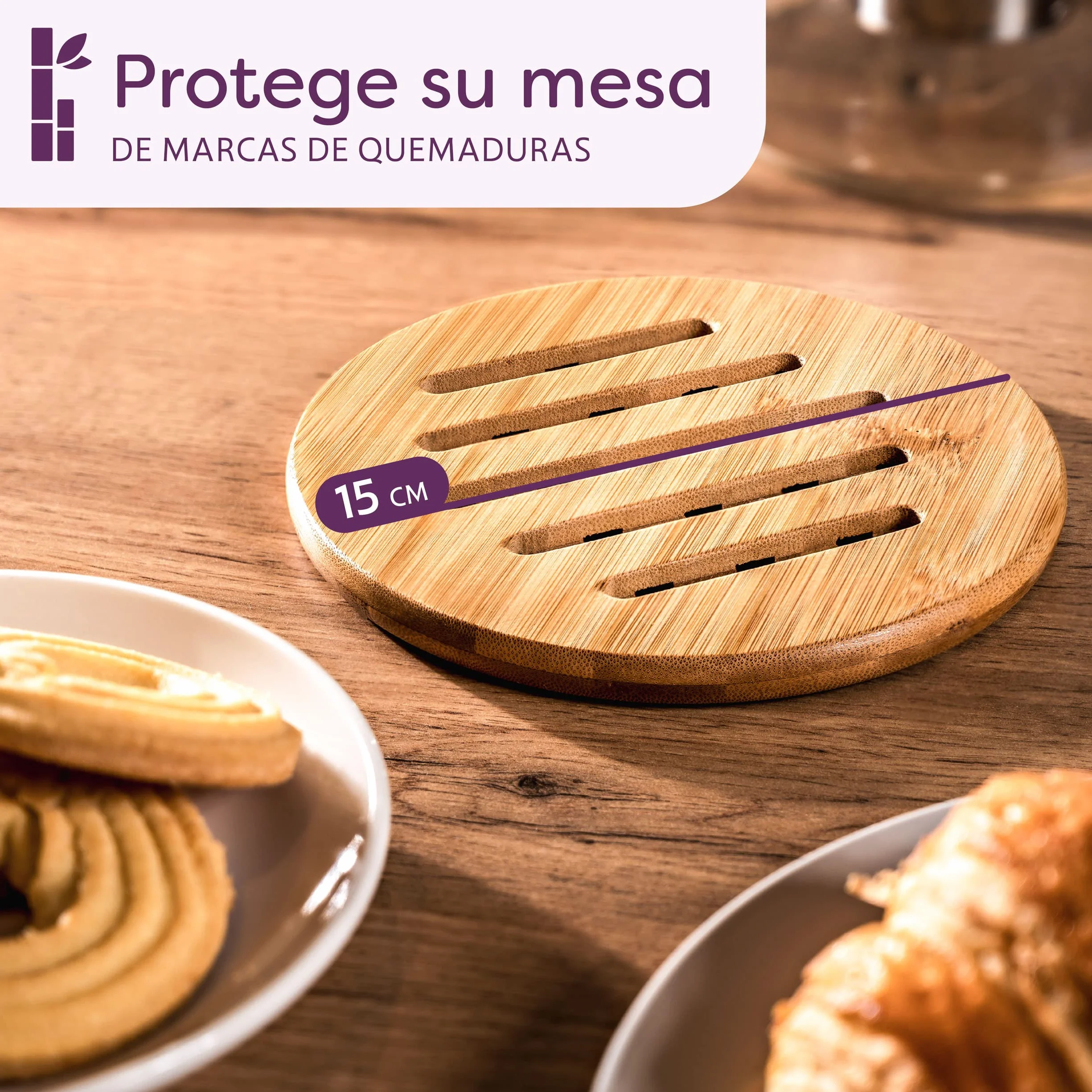 Cosumy Tetera de Cristal con Filtro de Acero Inoxidable - Grande 1,3 L - Con Posavasos de Bambú - Apta para Lavavajillas