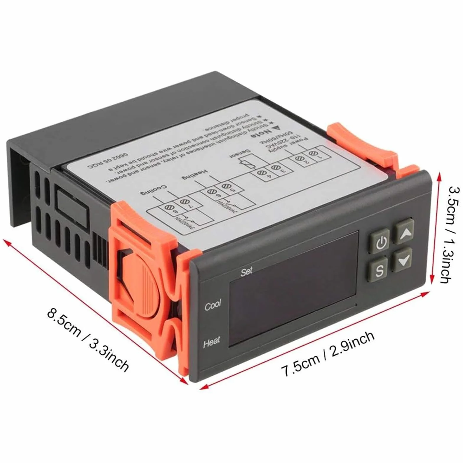 ARCELI Controlador de Temperatura Digital Relé de 10 A con Calentador y Enfriador - 24V