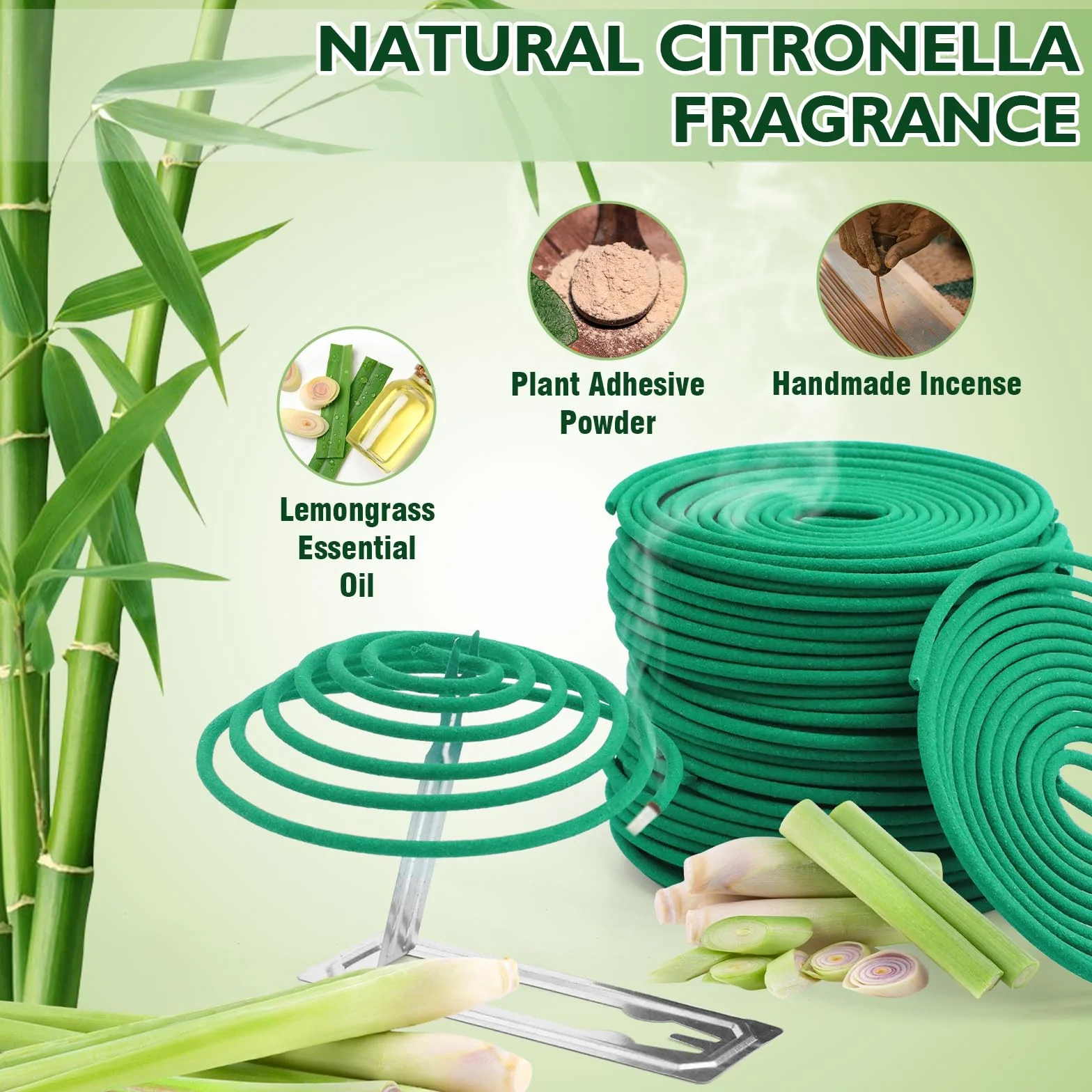 Scentorini Citronela Incienso Espiral 48 Piezas Exterior Jardín Camping