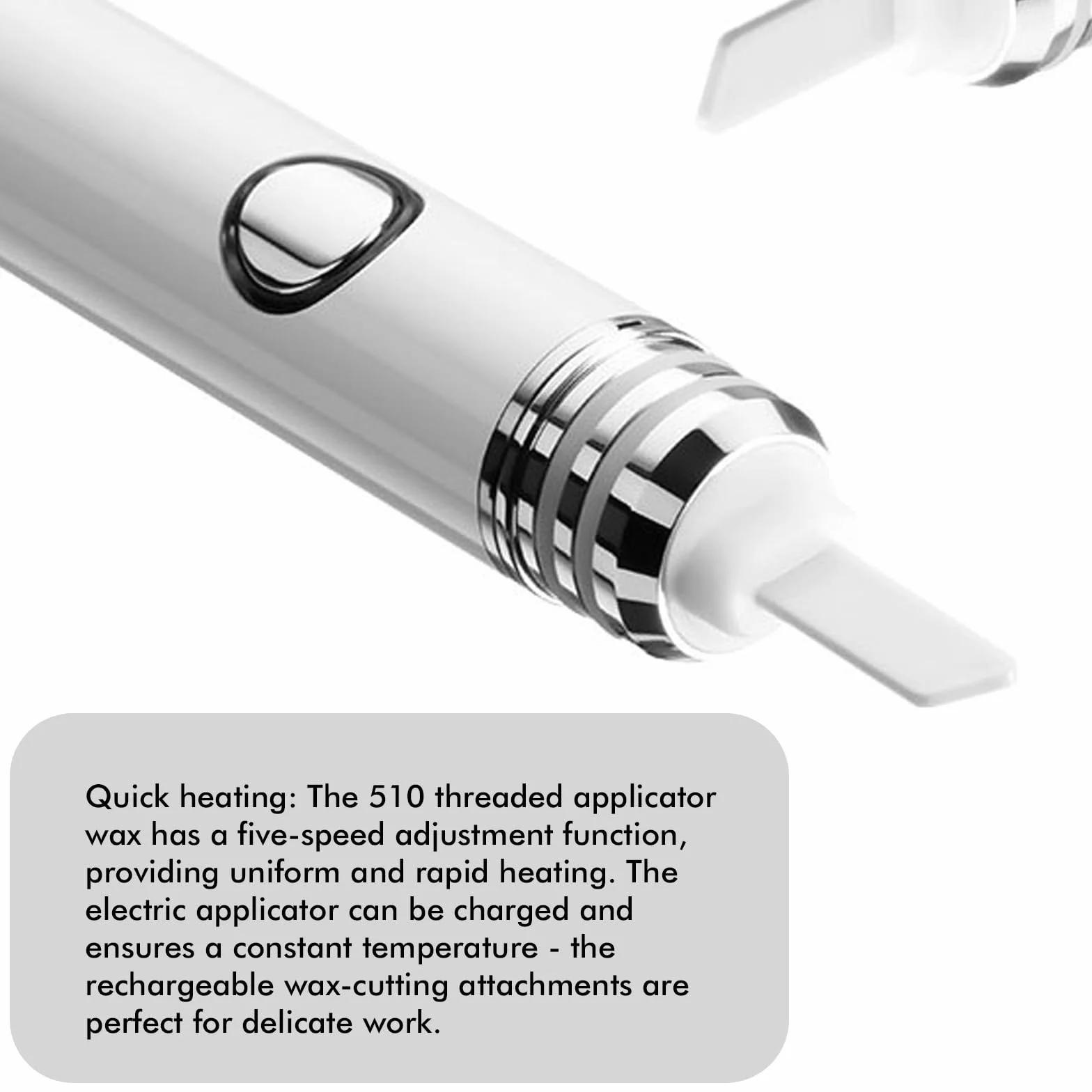 Cuchillo de cerámica caliente, cuchilla calefactora de cerámica 510, herramienta eléctrica para dabs, accesorio portátil para cortar cera, recargable para extracción y dispensación de cera (blanco)
