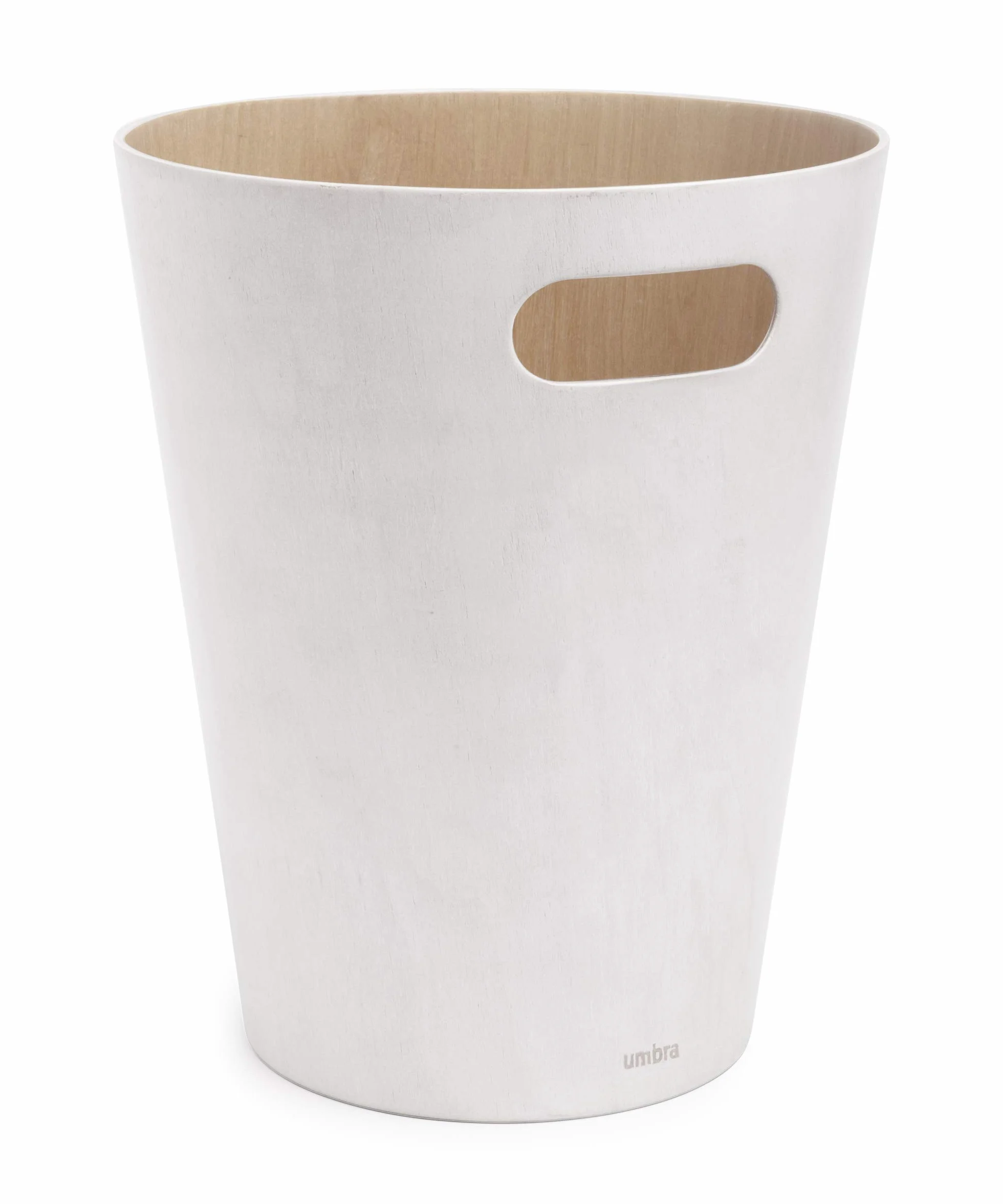 Umbra Woodrow Cesto de basura, con capacidad de 7.5 l, Blanco/Natural