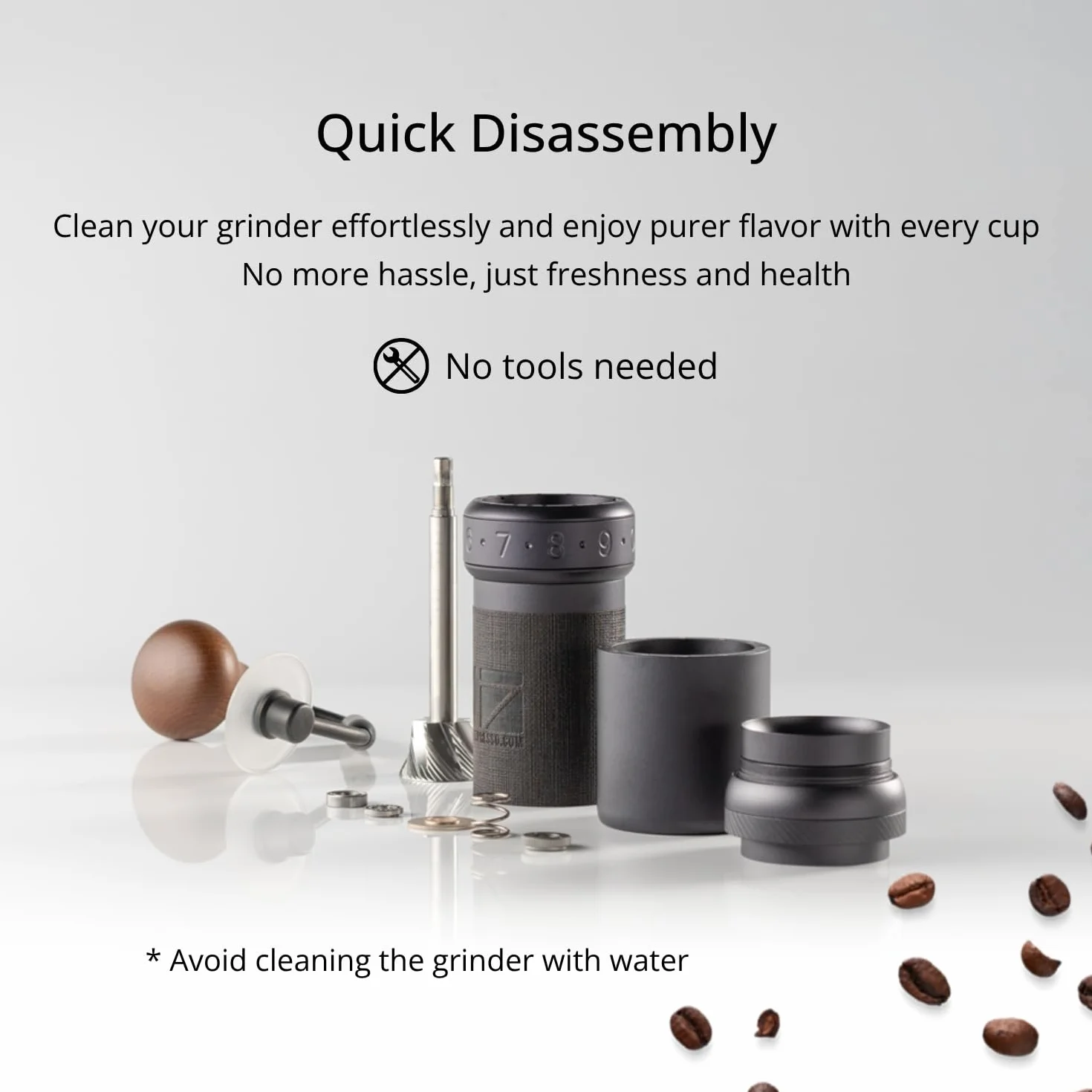 1Zpresso K-Ultra - Molinillo de café manual gris hierro con funda de transporte, molienda de consistencia de montaje, rebabas cónicas de acero inoxidable, mango plegable, ajuste ajustable externo