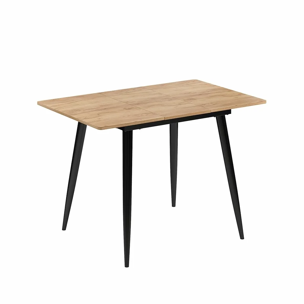 Vicco Mesa de Comedor Beaver, Goldkraft Roble/Negro, 80 x 70 cm Extensible, para Uso Flexible como Mesa de Comedor o de Trabajo