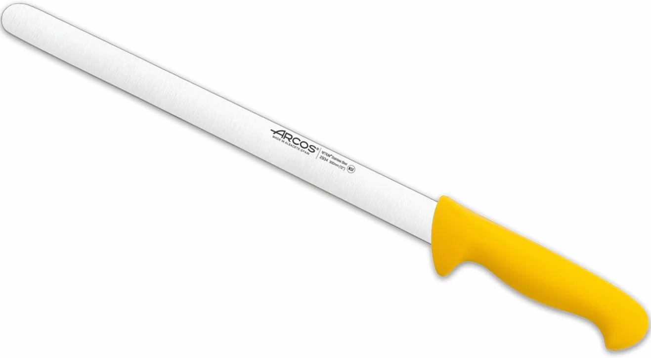 Arcos Serie 2900 Cuchillo Fiambre Flexible 300 mm Acero Inoxidable Nitrum Mango Polipropileno Amarillo
