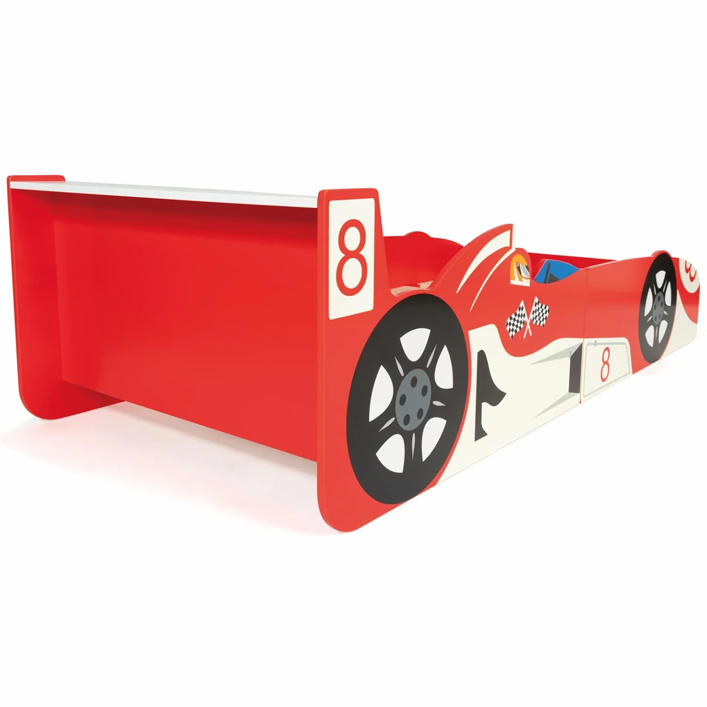 IDMarket – Cama infantil coche Fórmula 1 Teddi 70 x 140 cm, color rojo