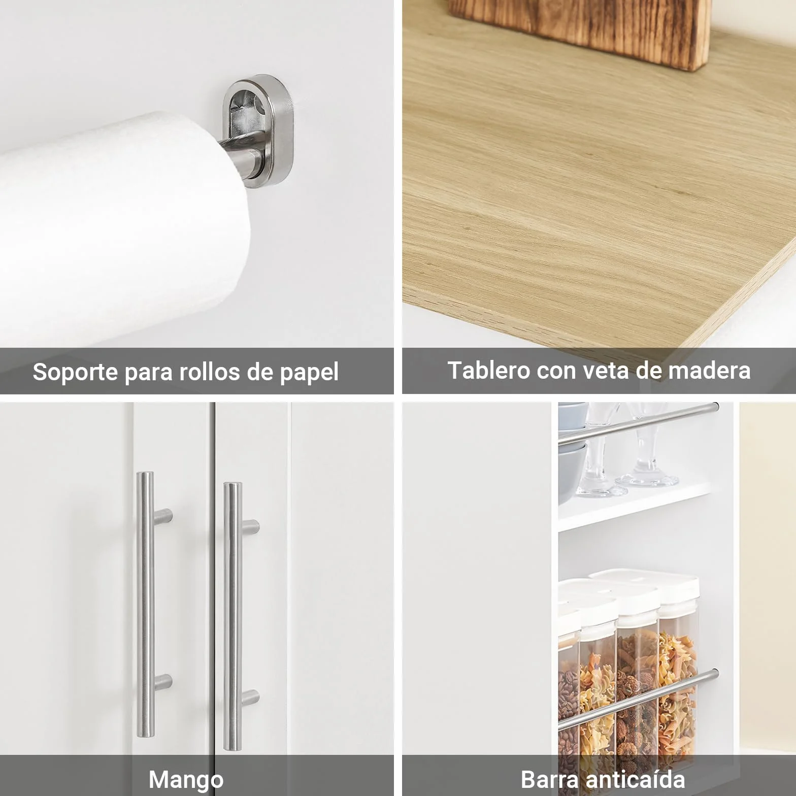 SoBuy Mueble Auxiliar de Cocina con Ruedas y Encimera – Carrito Auxiliar con Cajón y Estante Ajustable – Isla de Cocina con Ruedas, Mueble Cocina Auxiliar Blanco 99x40x85 cm FKW133-WN