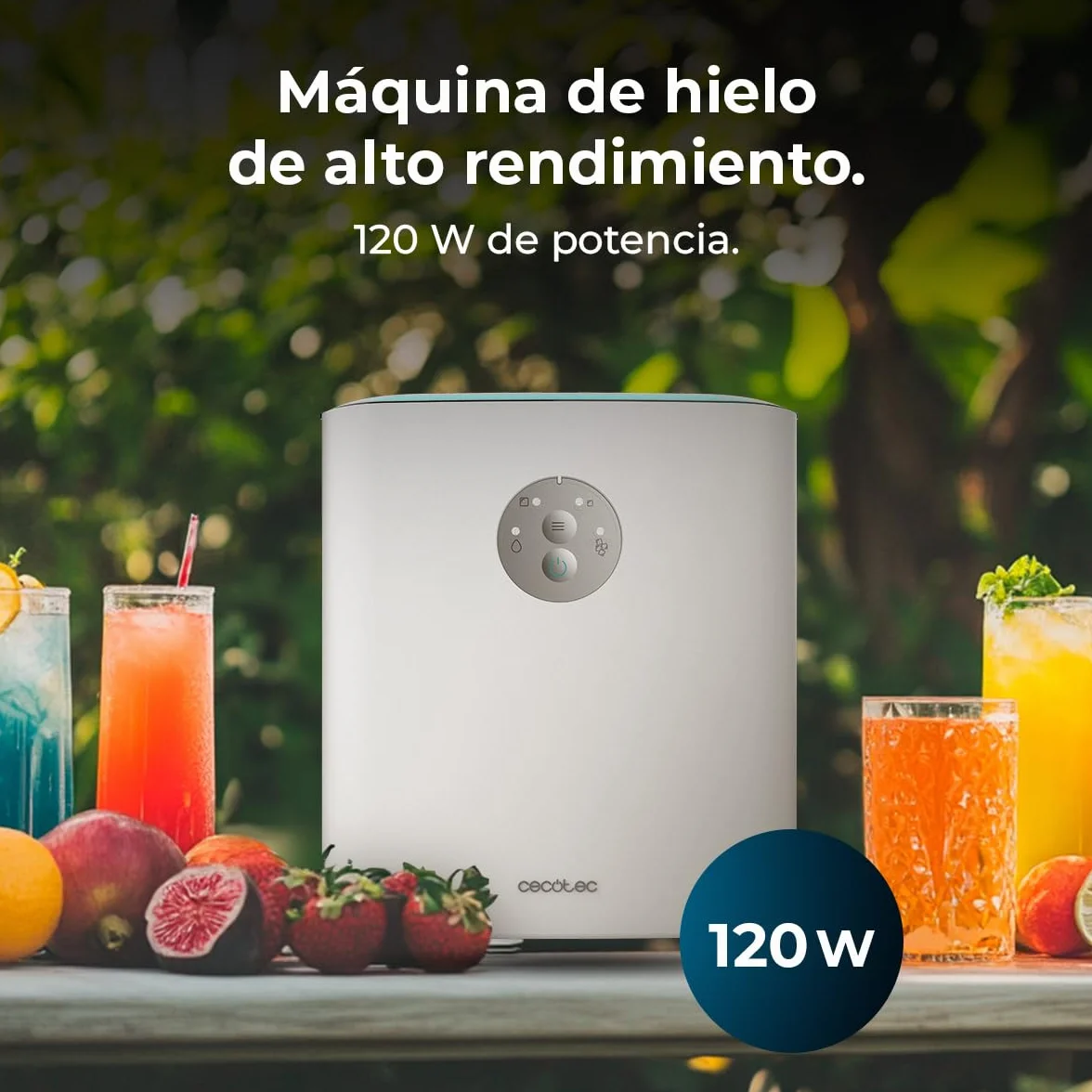 Cecotec Ice Maker Chillin' Ice 1200 Go 120W 12kg 6-8 min Cubitos Pequeños Autolimpieza