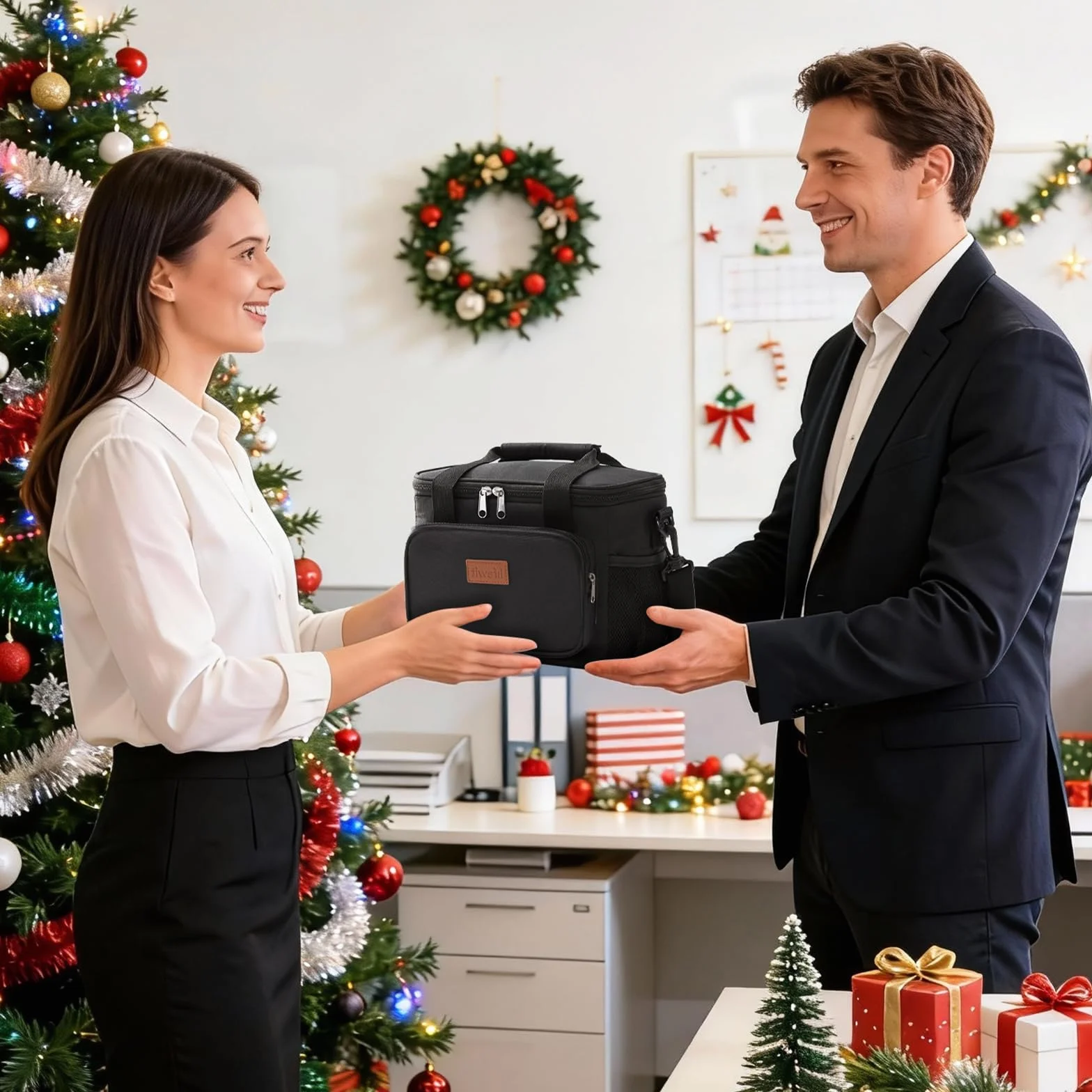 Lifewit Bolsa Termica Porta Alimentos 9L 12 Latas, Bolso Comida Trabajo Hombre Mujer, Lunch Bag Lonchera, Negro