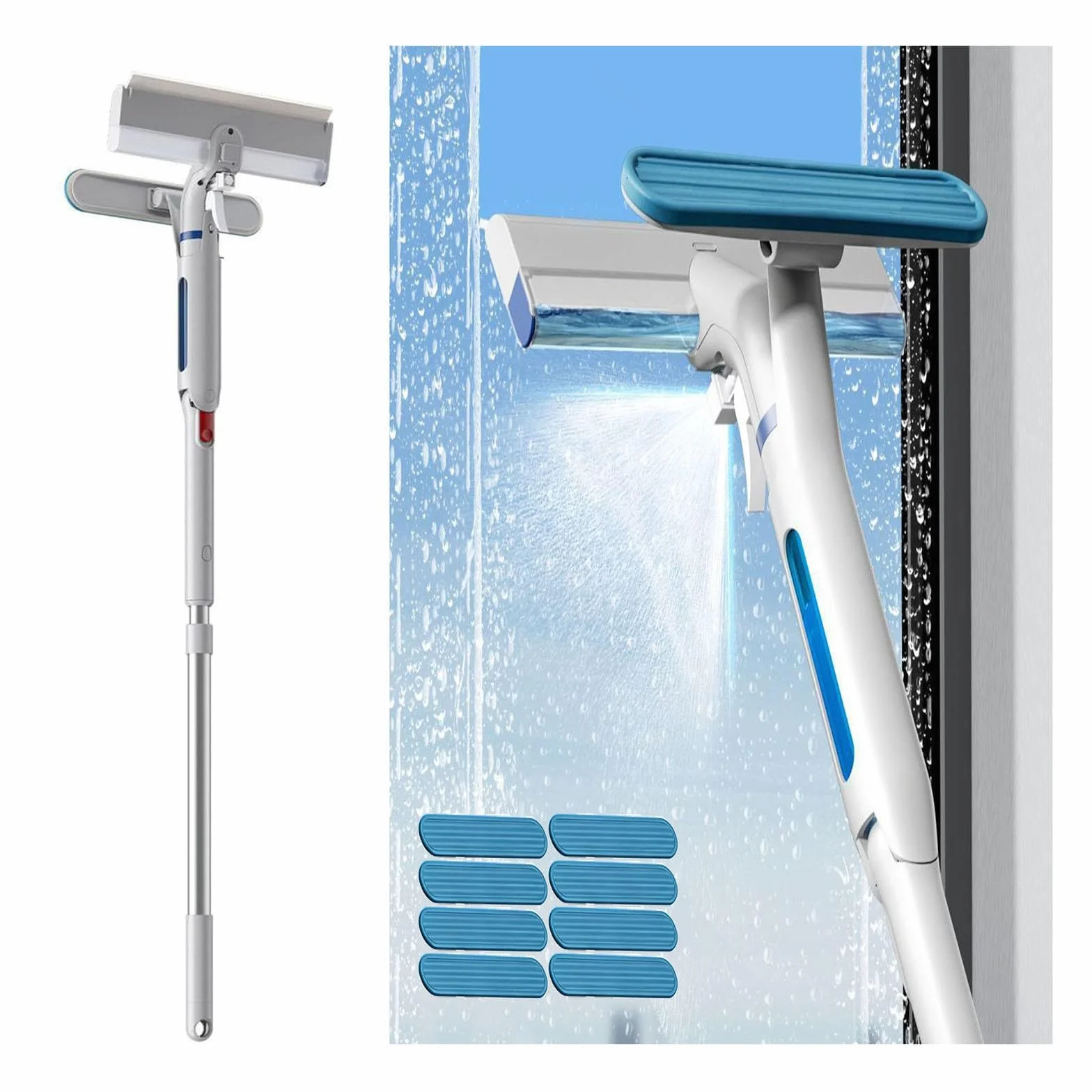 Limpiar Cristales de Ventanas con Depósito de Agua Residual Limpiacristales en Spray de Doble Cara Adecuado para Múltiples Escenarios