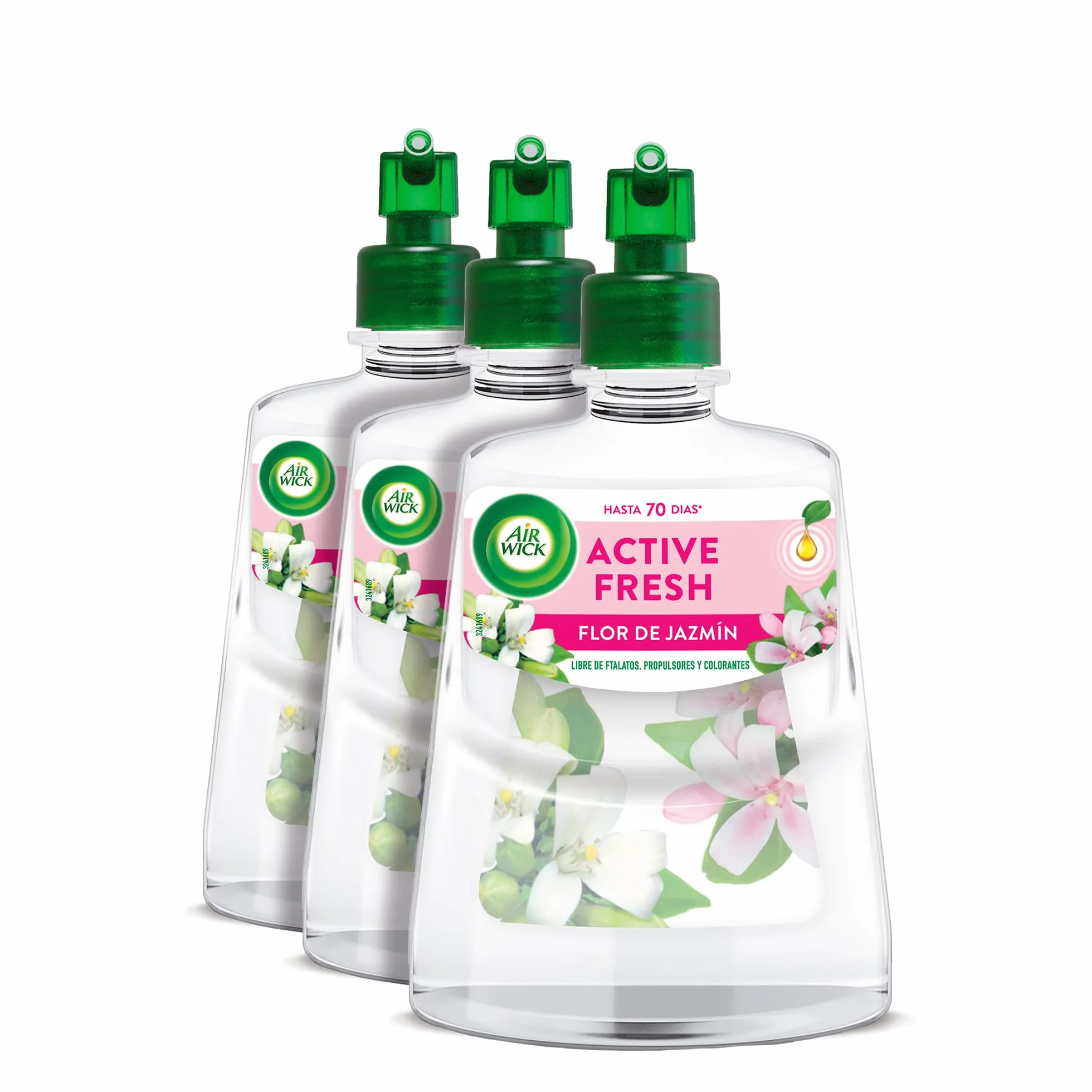 Air Wick Active Fresh Automatic Spray Sin Aerosol Ambientador Jazmín Pack 3 Recambios 228mlx3