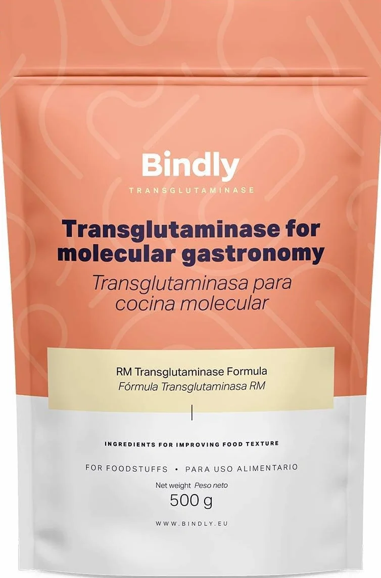 BINDLY® RM Transglutaminasa en Polvo 500g | Pegamento de Carne Potente para Profesionales | Enzima para Restructuración de Carnes, Pescados y Sector Lácteo | Certificado Halal y Kosher