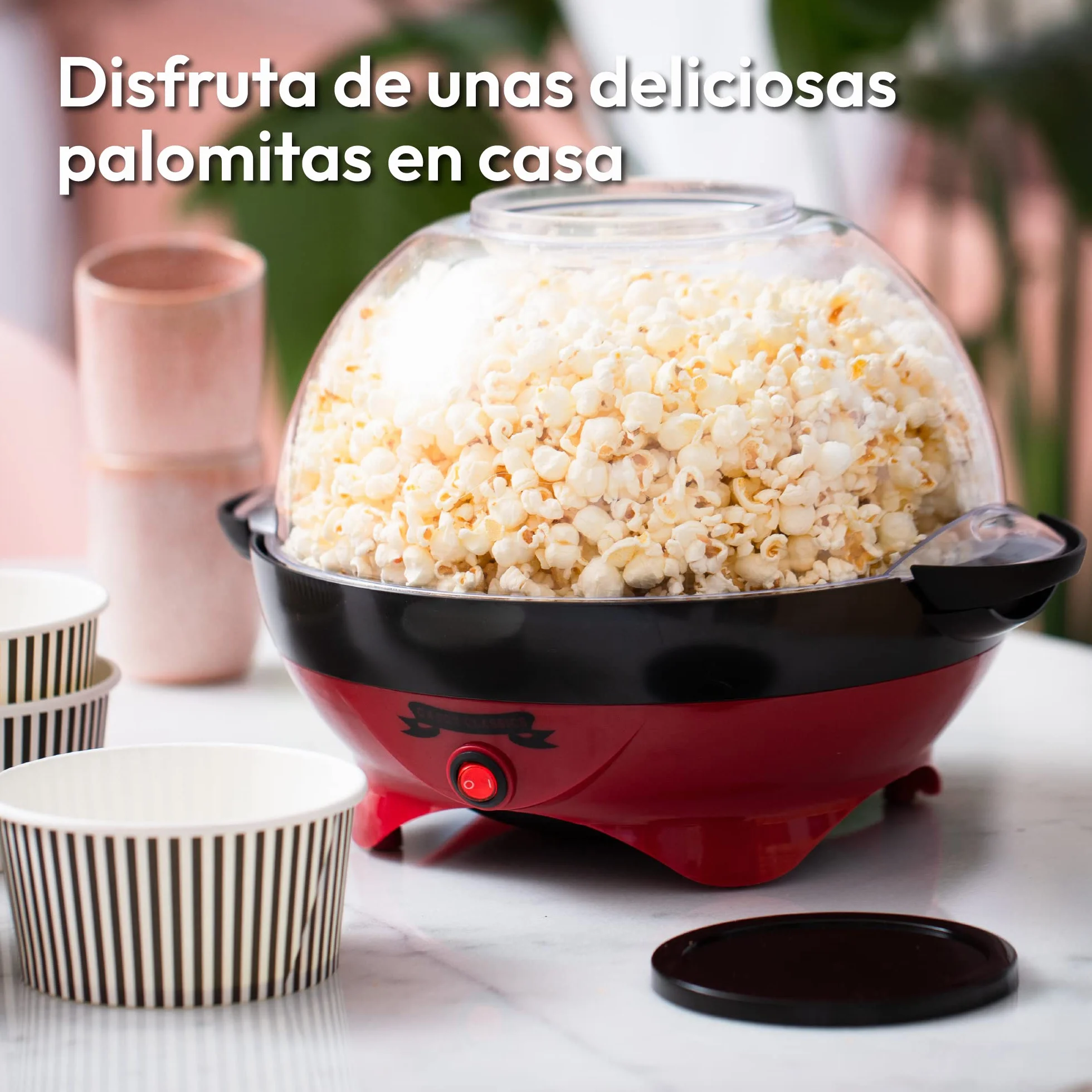 Máquina de Palomitas de Aire Caliente Sin Aceite Gadgy Palomitero Rojo Retro