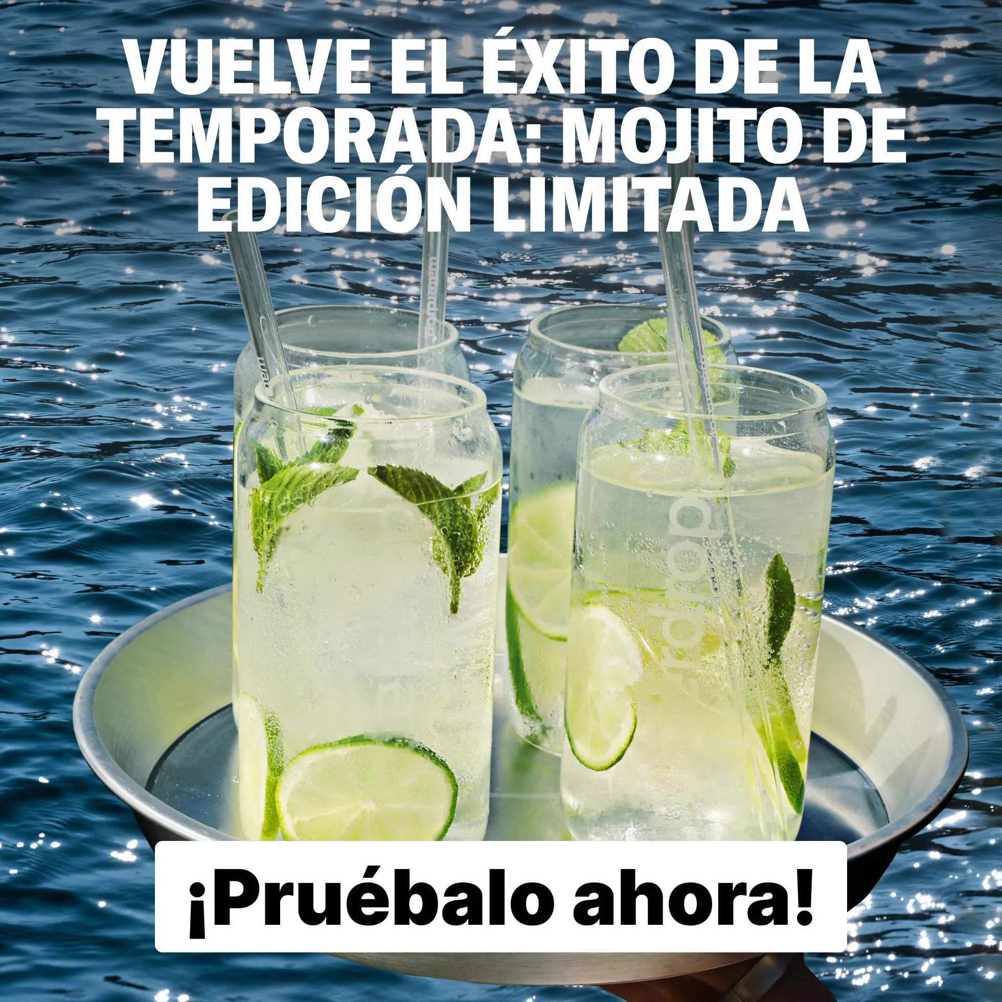 Waterdrop Set Mojito Fresa y Mora 36 Cubitos Saborizantes Agua Electrolitos Sin Azúcar Magnesio Vitaminas