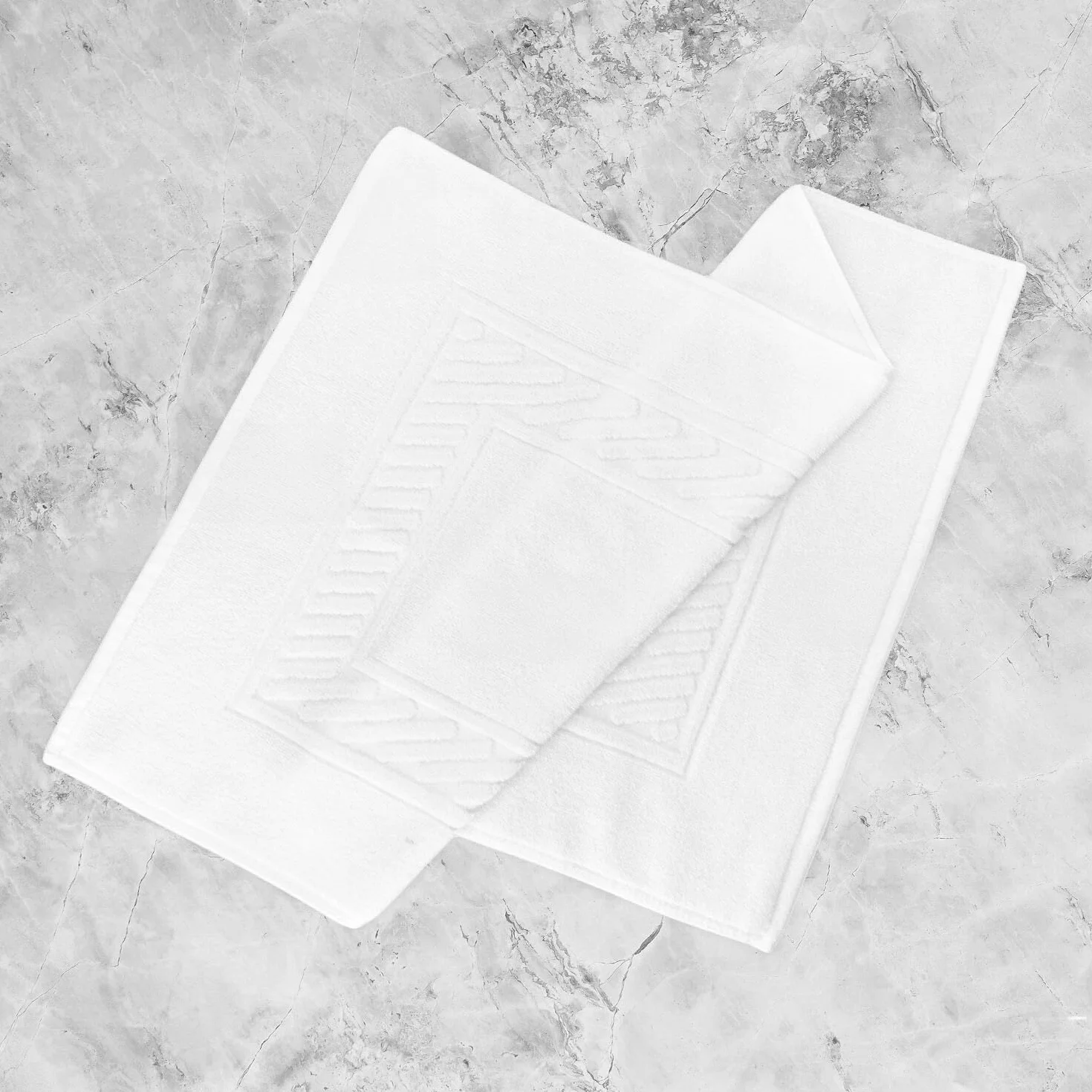 10 unidades Hotel alfombrilla de baño – blanco – Aloé – 600 g/m²