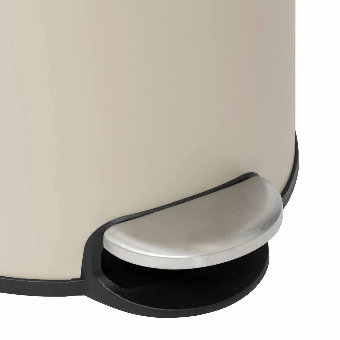 5five - Papelera con pedal de color beige - 30 L - Tapa de bambú, cubo extraíble - Para el hogar y el lavadero