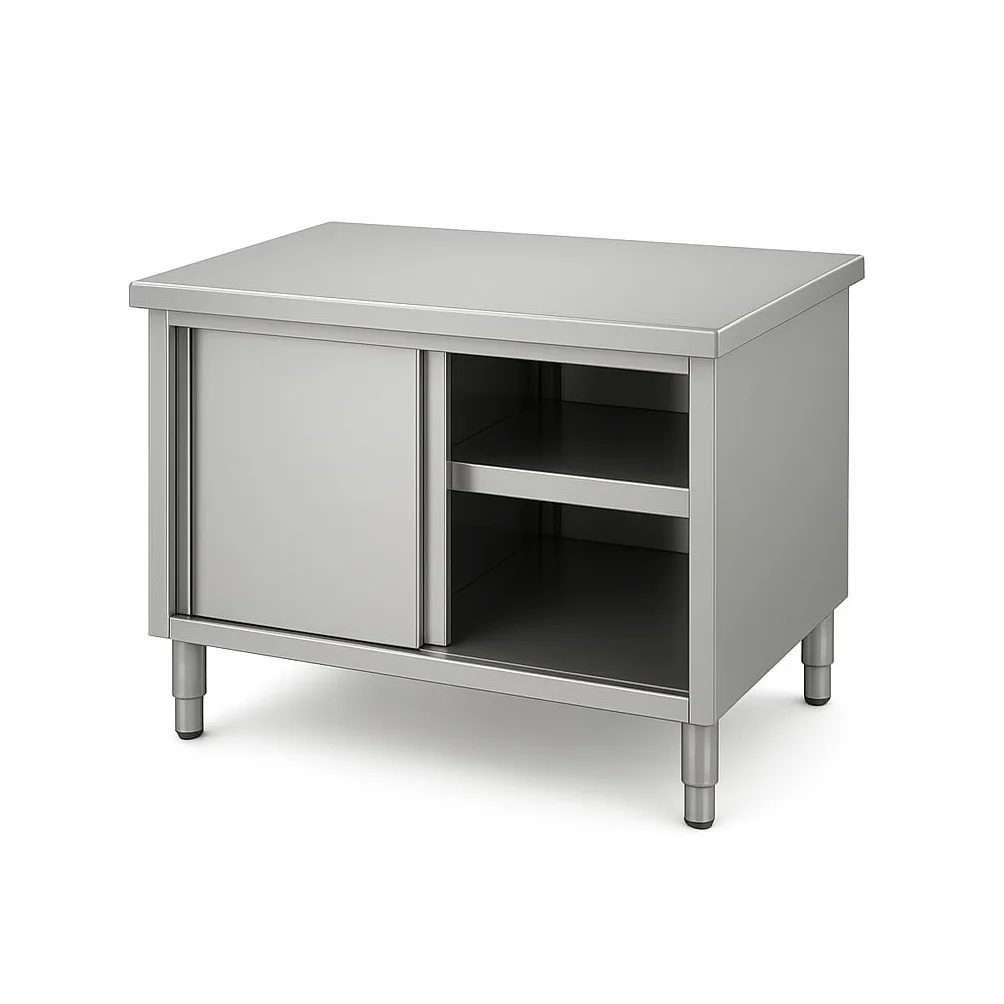 Genérico Mueble Neutro Inox Central 1000x700x855 mm - Puertas correderas - Cocina Profesional