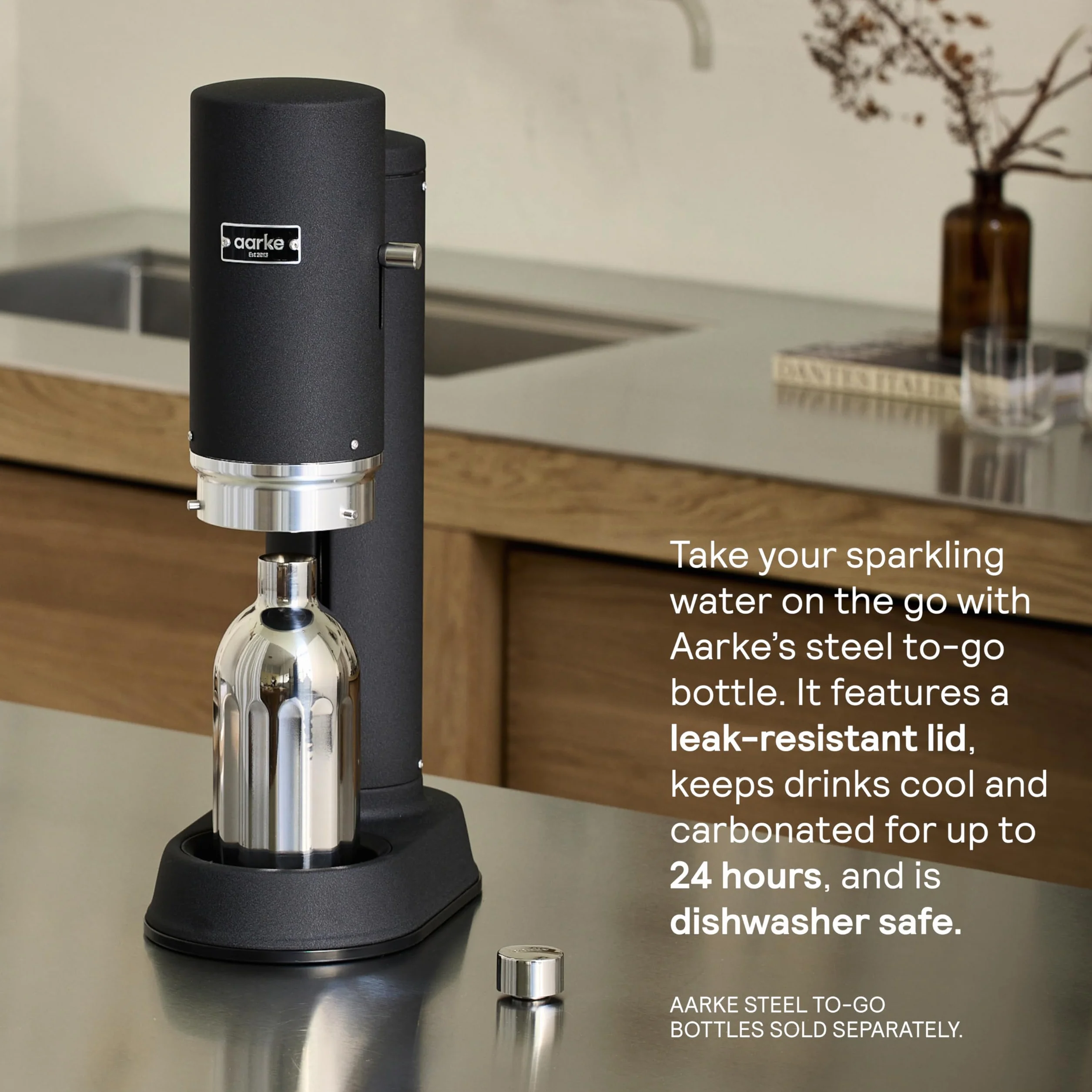 Aarke Carbonator Pro Máquina de Agua con Gas Negro Mate
