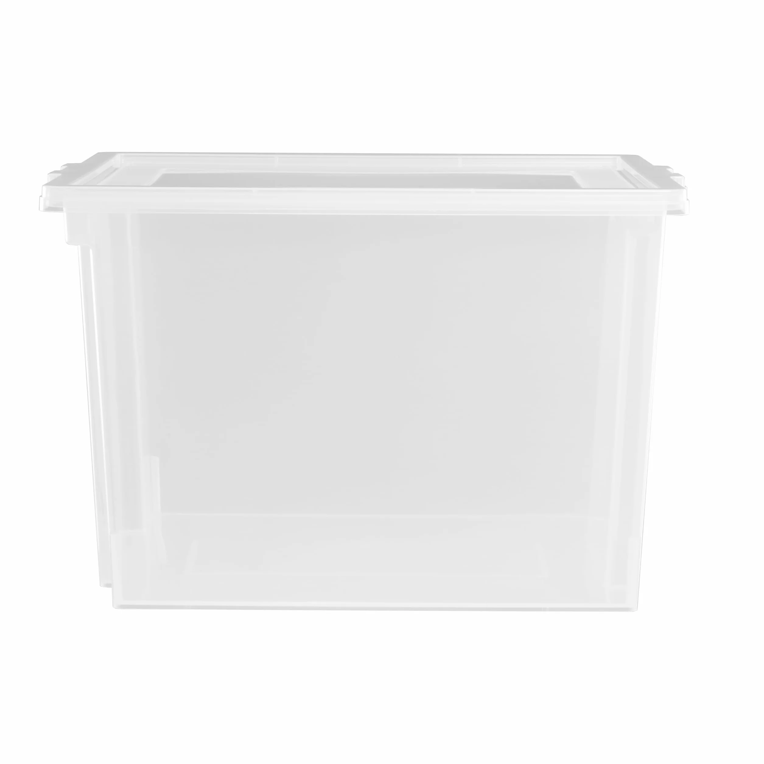 Iris Ohyama, Cajas de almacenamiento de plástico con tapa de 30L, Lote de 6 cajas grandes apilables, Sin BPA, Cuarto de lavado, Oficina, USB-M, Transparente - A42 x F35,5 x A26,5 cm