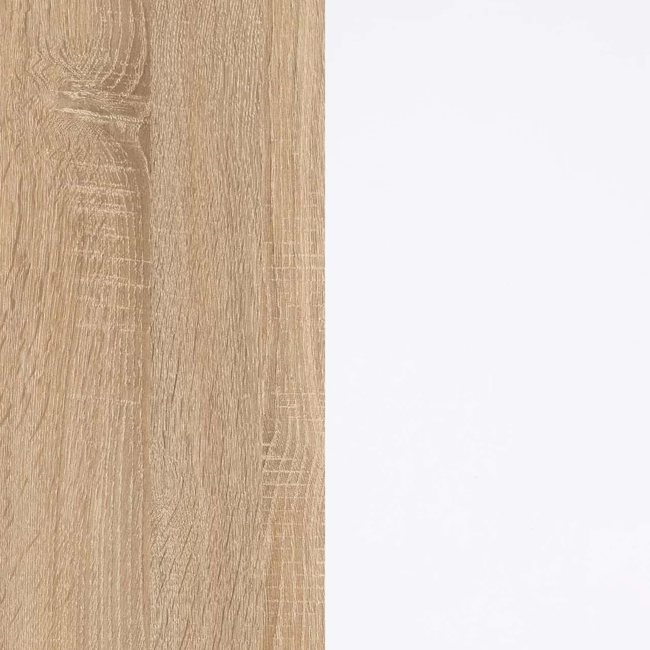 duehome | Mueble de Salón, Composición Modular de TV, Modelo Moobi 160, Acabado en Blanco y Roble Canadian, Medidas: 160 cm (Largo) x 29 cm (Fondo) x 124 cm (Alto)