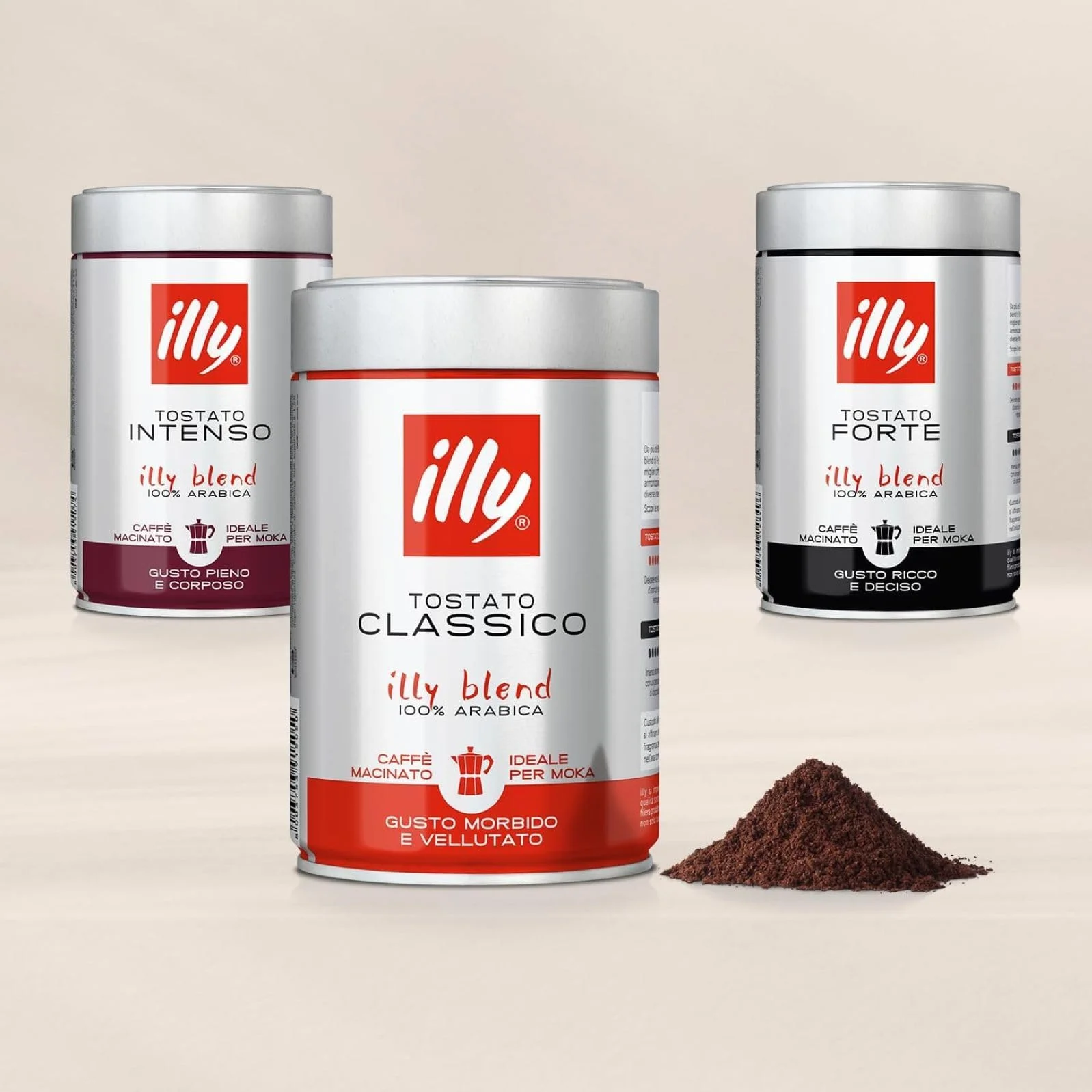 illy CLASSICO Café Molido para Cafeteras Moka 100% Arábica 250g