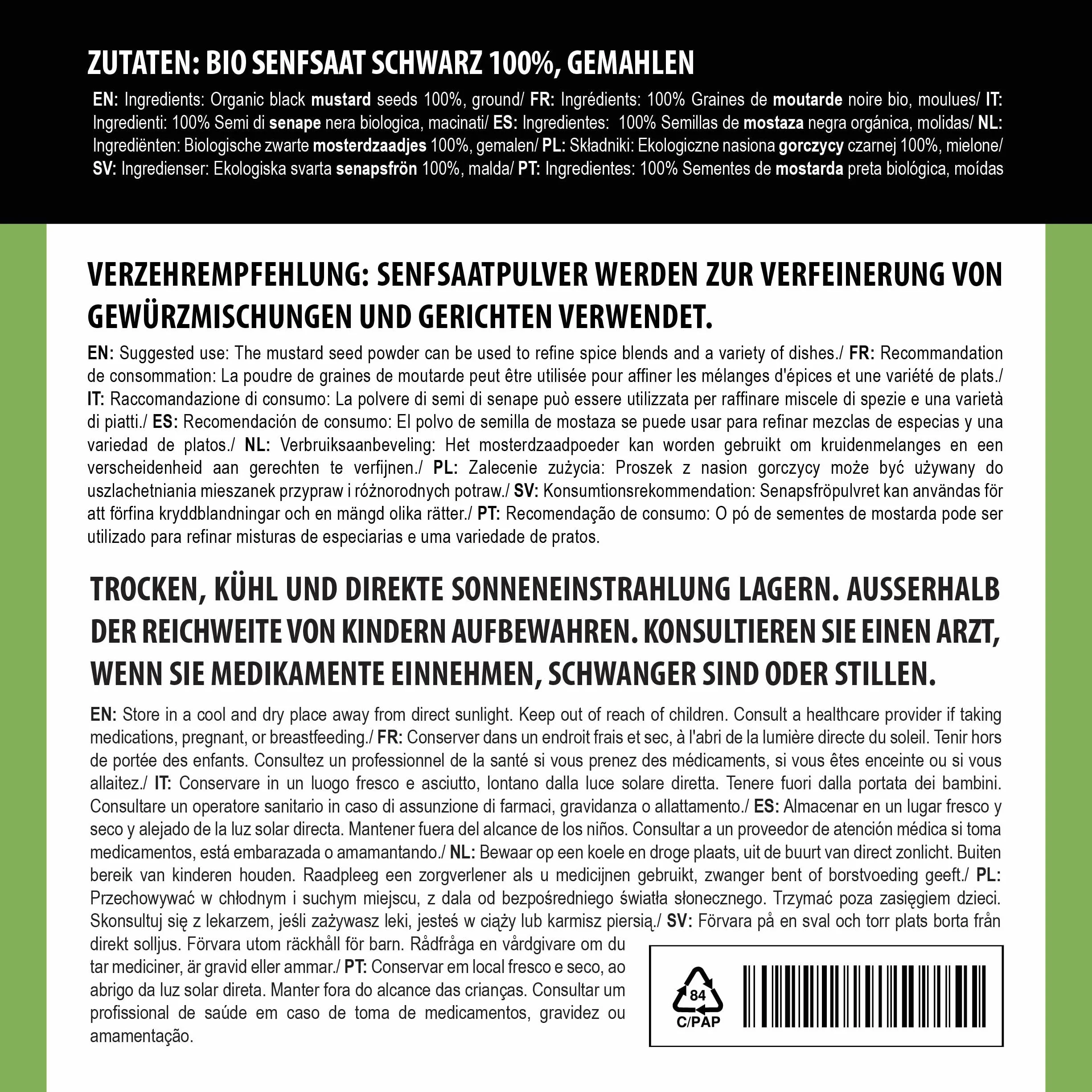Alpi Nature Mostaza Orgánica en Polvo Negra y Marrón 250g