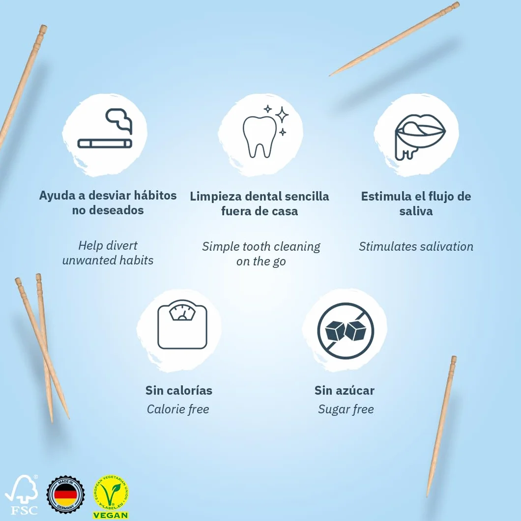 Wunder Palillos de Dientes Cereza mentolada 100 uds Recambio Limpieza dental